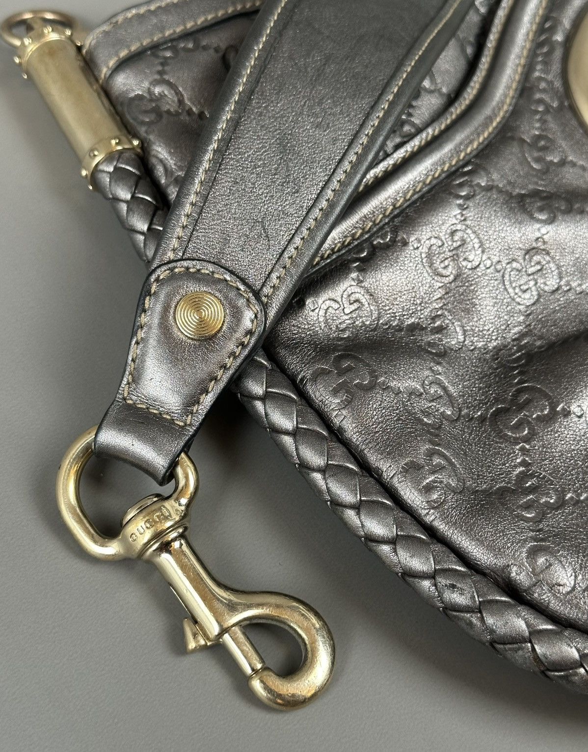 Gucci Gucci - Britt Metallic Silver - Guccissima Shoulder Bag Size ONE SIZE - 8 Thumbnail