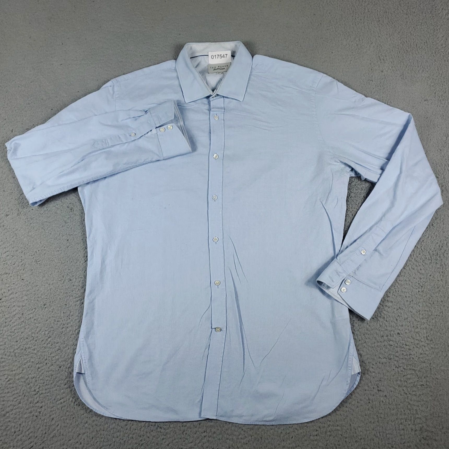 Ted Baker Ted Baker London Shirt Mens 16 Blue Dress Shirt Button Up Long Sleeve 100% Cotton Classic Modern Preppy Mens Size US L / EU 52-54 / 3 - 2 Thumbnail