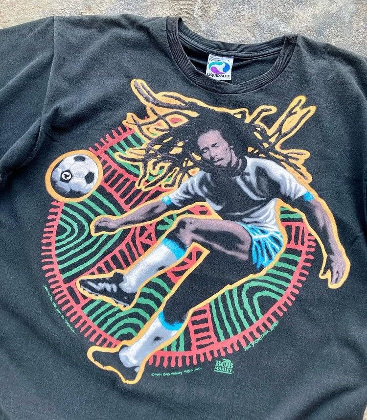 Bob Marley × Liquid Blue × Vintage Vintage Bob Marley Liquid Blue Soccer Futbol Size US L / EU 52-54 / 3 - 2 Thumbnail