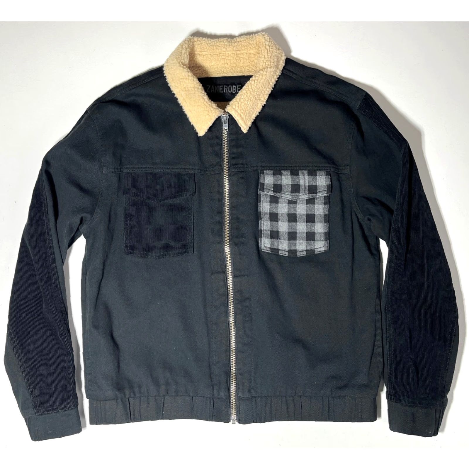 Zanerobe VINTAGE ZANEROBE Jacket Black Trucker Jacket Mens Corduroy Short Length Pockets Front Zip M Size US M / EU 48-50 / 2 - 7 Thumbnail