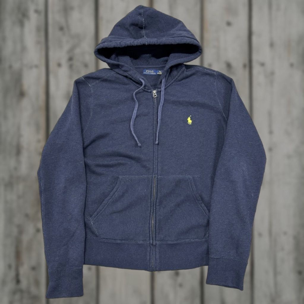 Ralph Lauren Polo Hoodie Mens XL Dark Blue Full Zip Sweatshirt