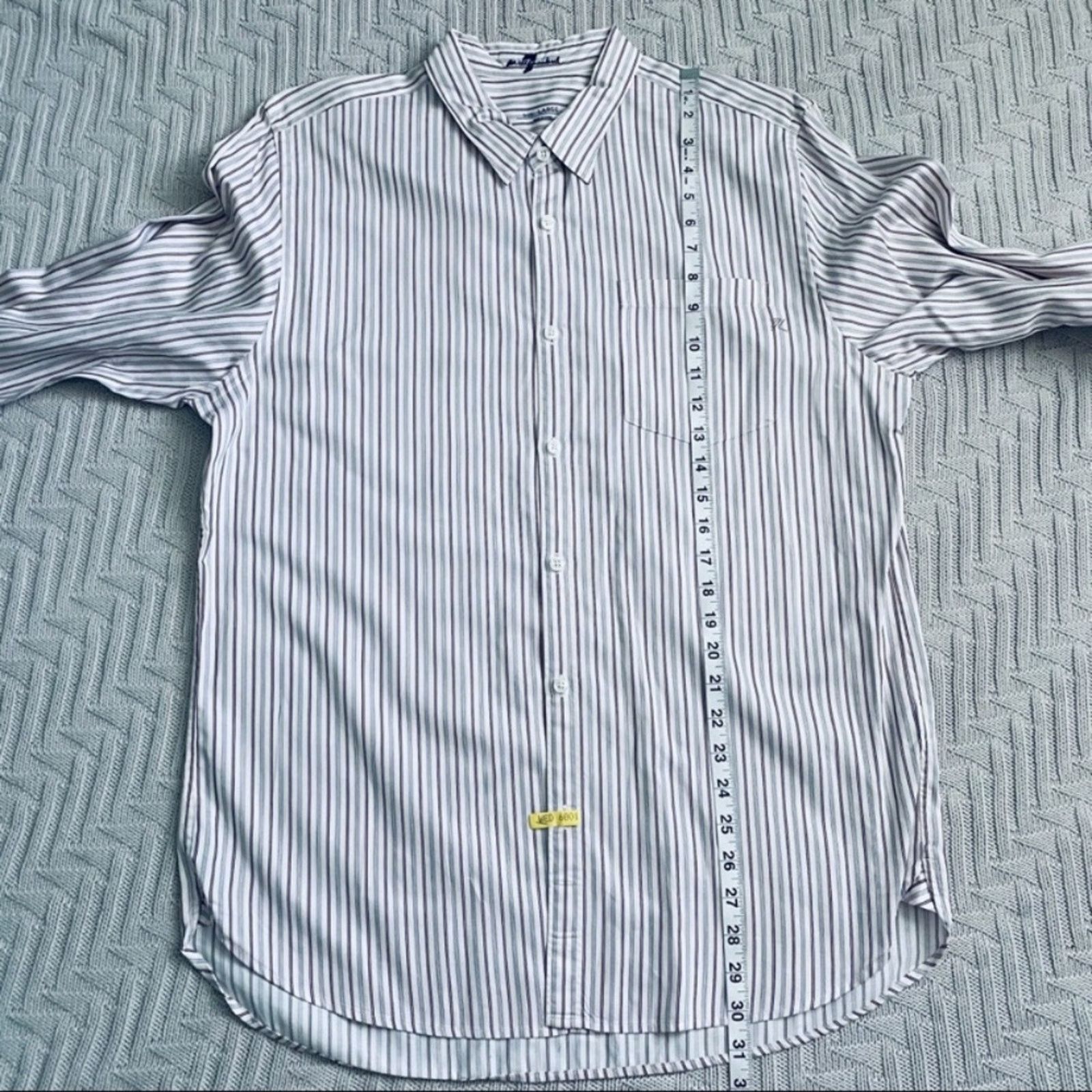 7 For All Mankind 7FAM pink/maroon striped button down Size US L / EU 52-54 / 3 - 7 Thumbnail
