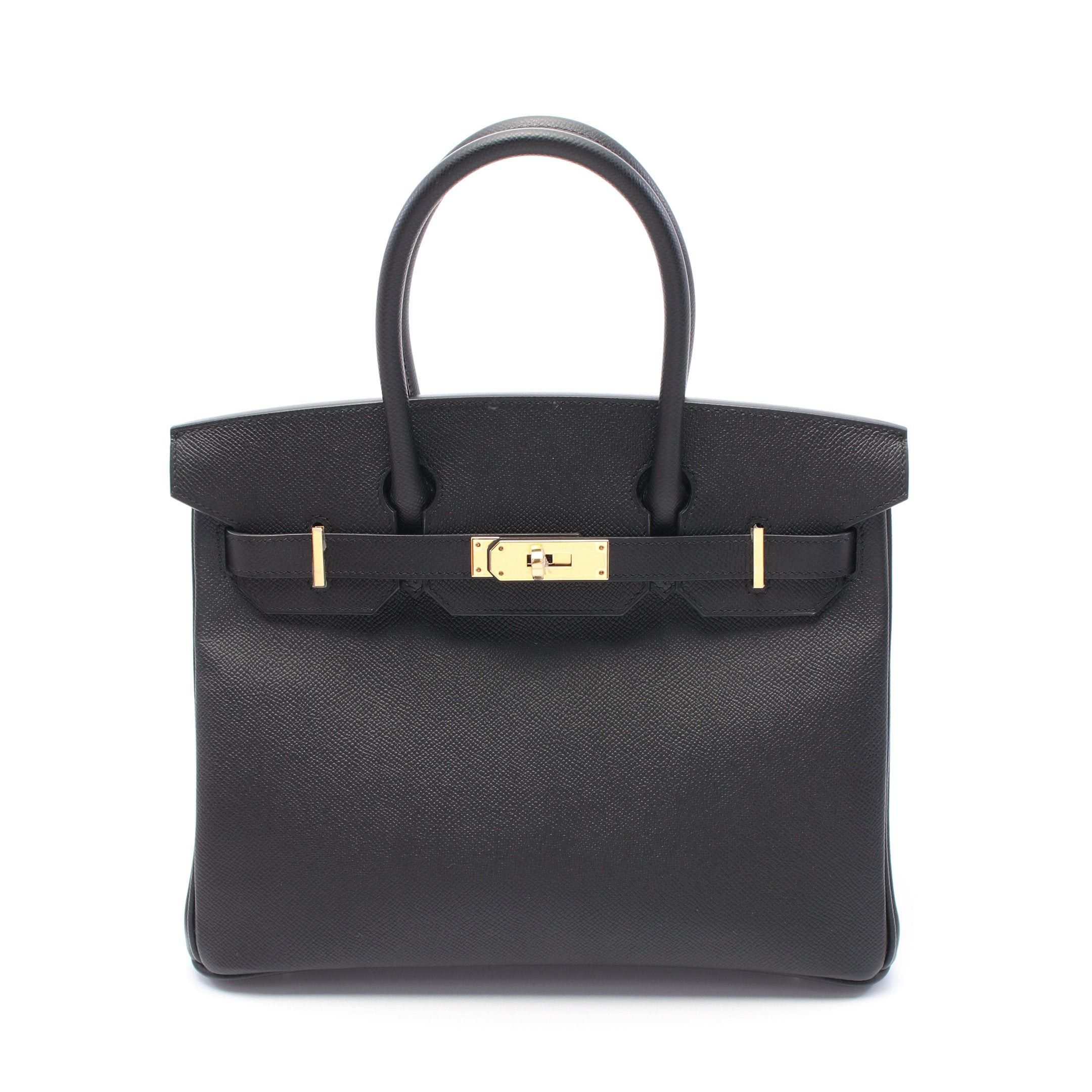 Hermes Hermes Birkin 30 Handbag Veau Epsom Black Gold Hardware Double Engraved Size ONE SIZE - 1 Thumbnail