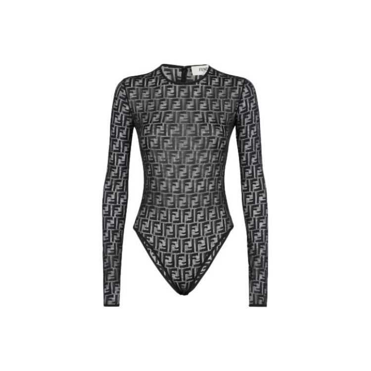 Fendi Fendi FF Logo Lace Bodysuit Size XS Size XS / US 0-2 / IT 36-38 - 1 Thumbnail