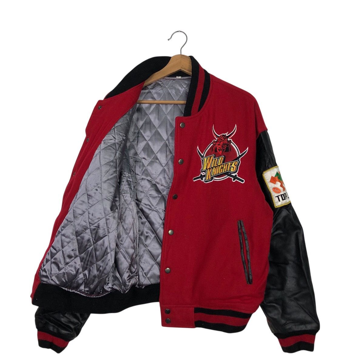 Japanese Brand 📌Vintage Varsity Leather Jacket Wild Knight Embroidery Size US L / EU 52-54 / 3 - 13 Thumbnail