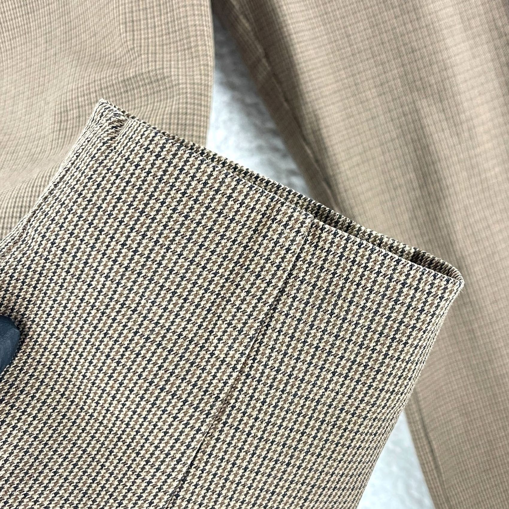Everlane Everlane Brown Houndstooth Tapered Ankle Pants Womens Mid-Rise Stretch Size 4 Size 27" / US 4 / IT 40 - 6 Thumbnail