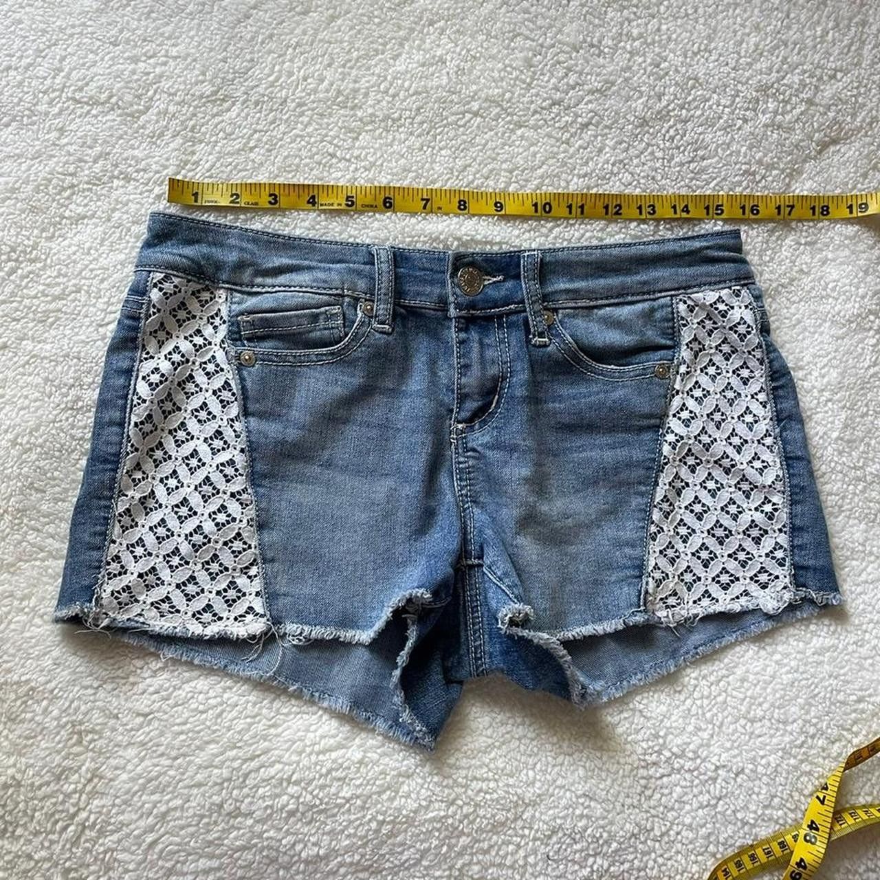 Seven 7 Seven7 denim mini shorts with lacy details Size 31" - 5 Thumbnail