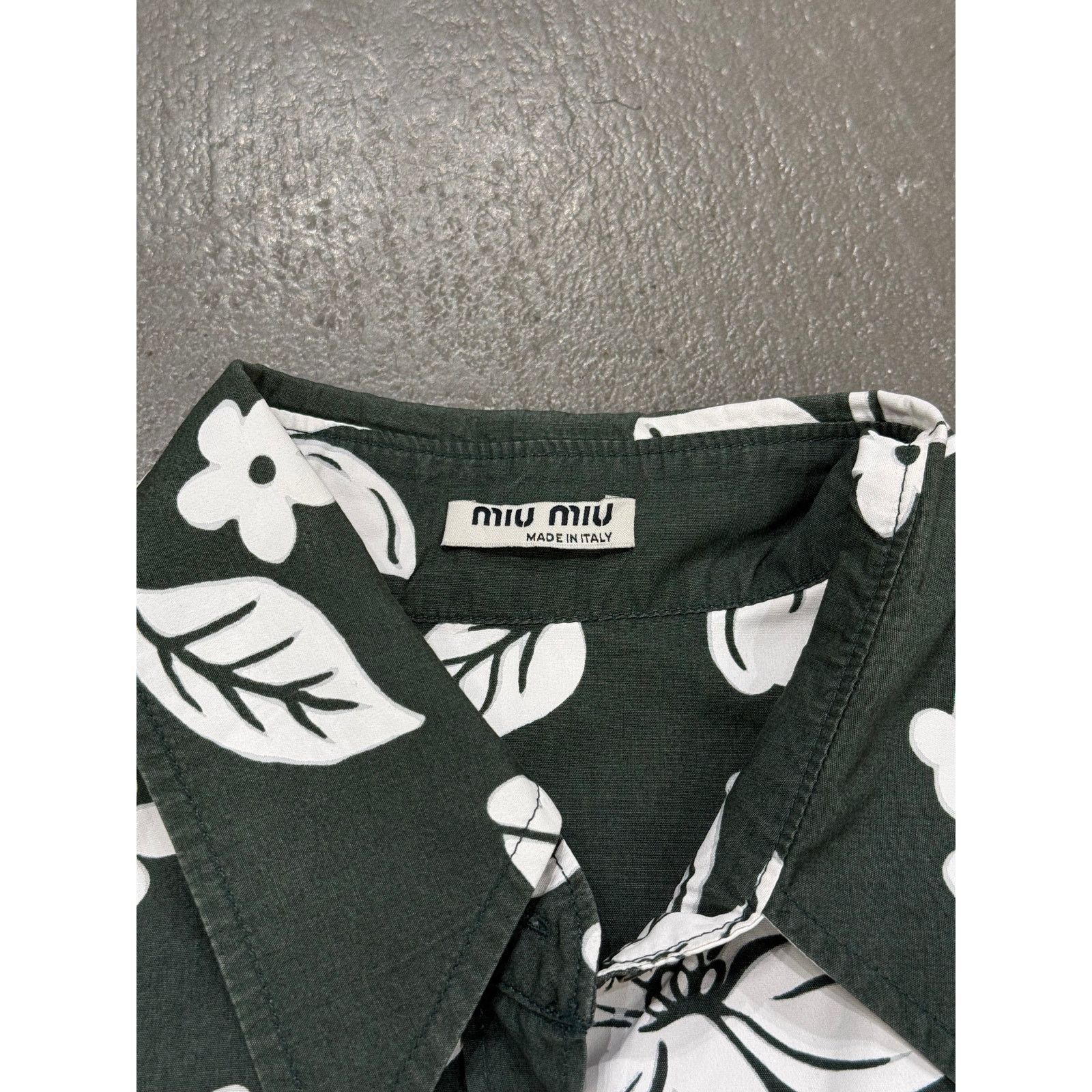 Miu Miu S/S2003 Miu Miu floral green shirt Size S / US 4 / IT 40 - 6 Thumbnail