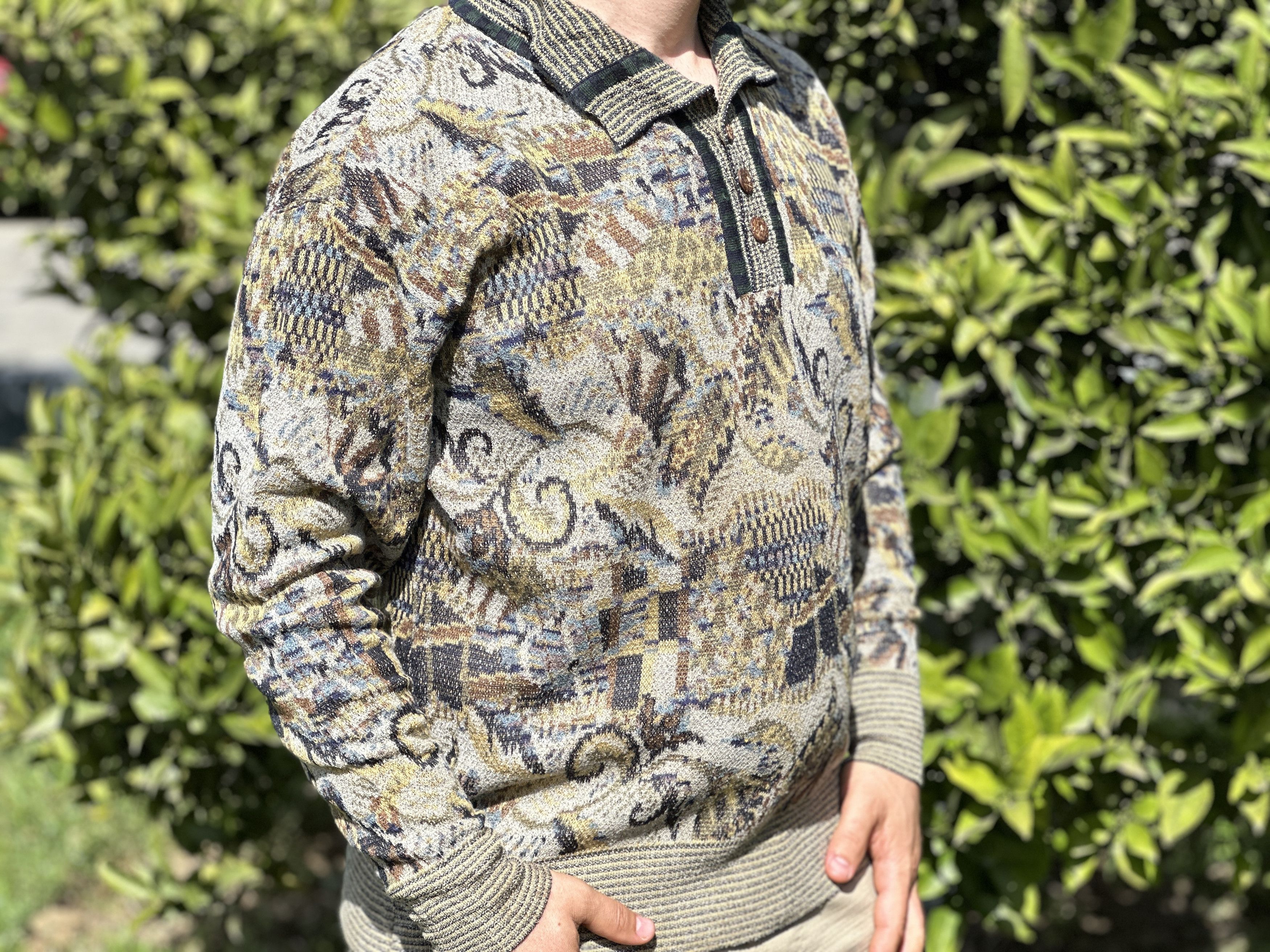 Missoni Missoni Sport Floral Polo Neck Cardigan Sweater Size M 50 Size US M / EU 48-50 / 2 - 1 Thumbnail