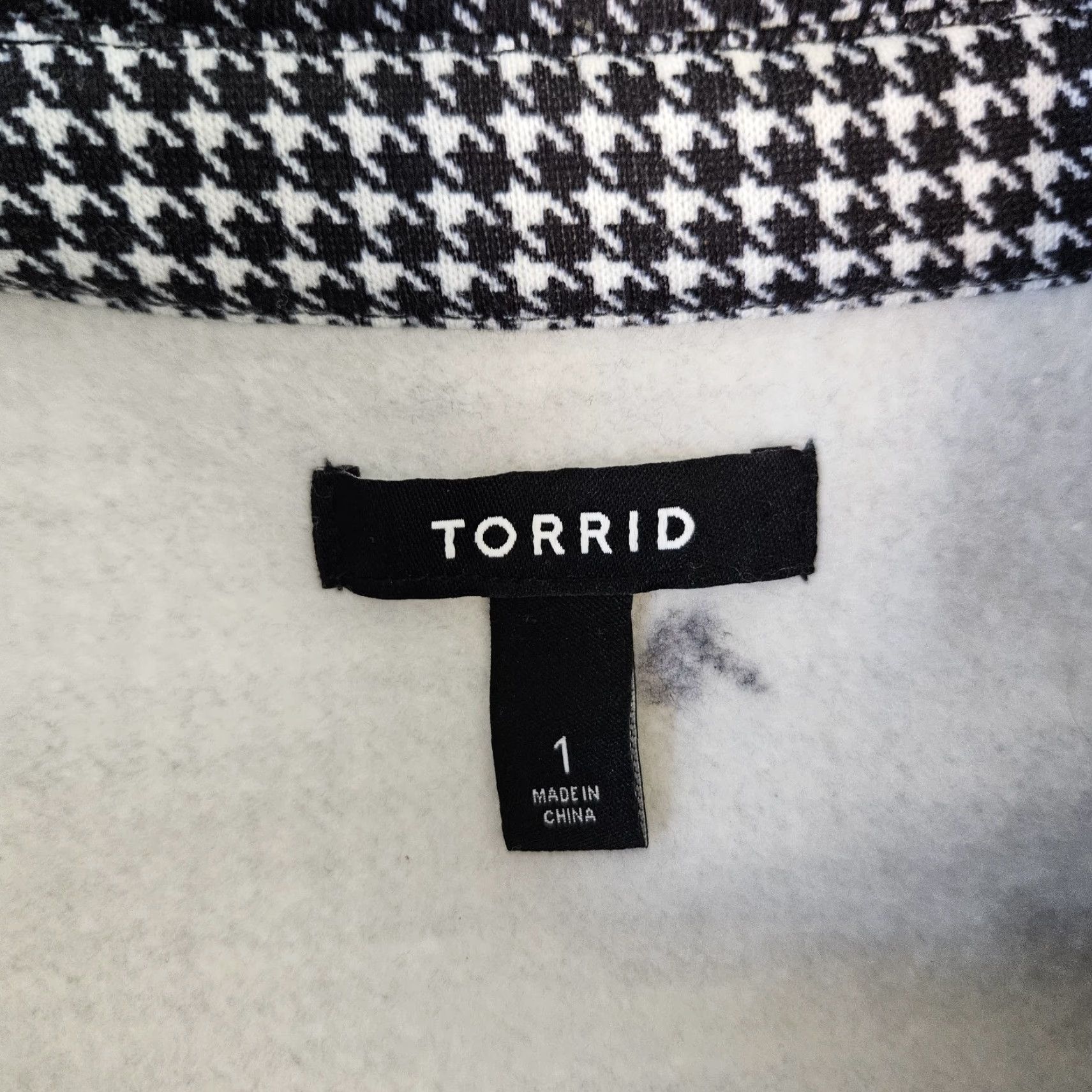 Torrid Torrid Coat Womens Double Breasted 1X Black Houndstooth Size XL / US 12-14 / IT 48-50 - 5 Thumbnail