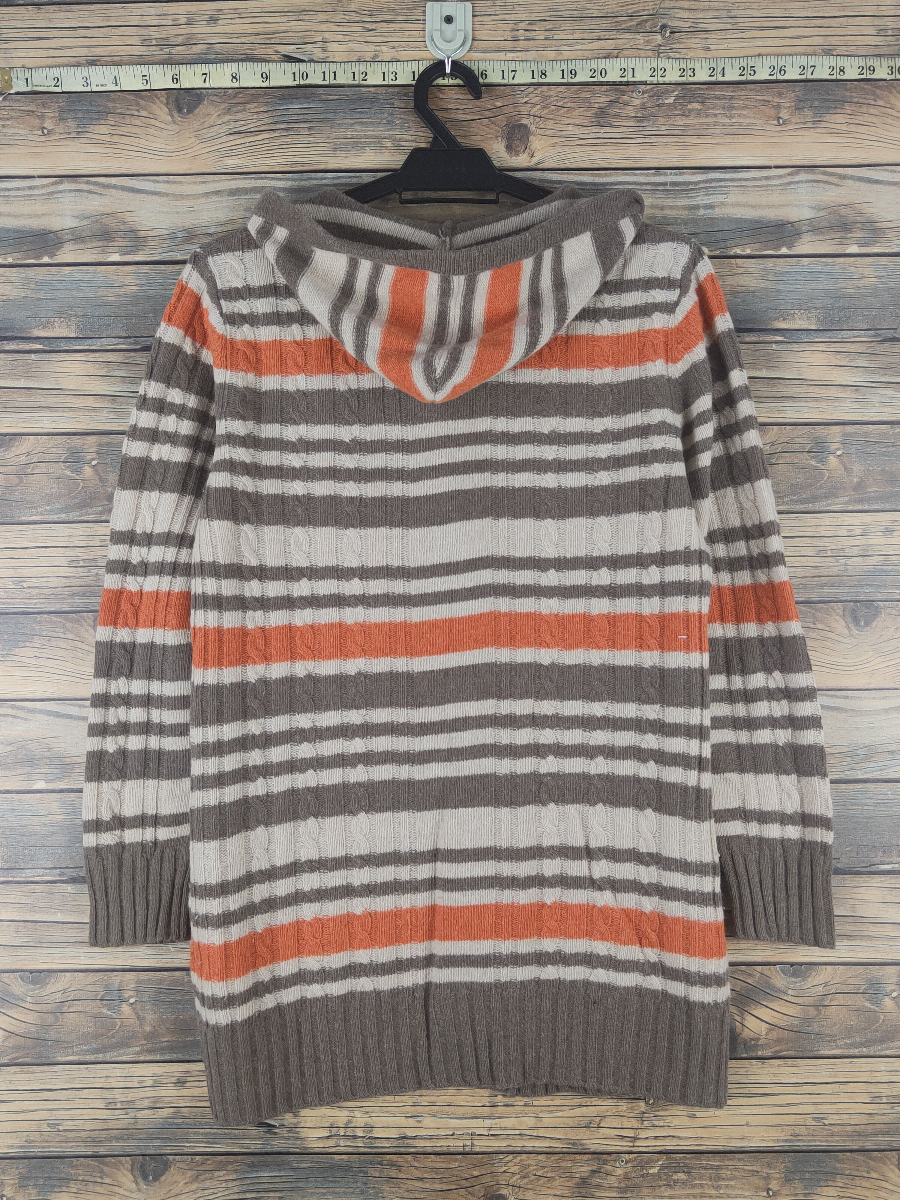 Aran Isles Knitwear × Japanese Brand × Vintage Key Luck Brown Knitwear Hoodie Sweaters #W1201 Size XS / US 0-2 / IT 36-38 - 7 Thumbnail