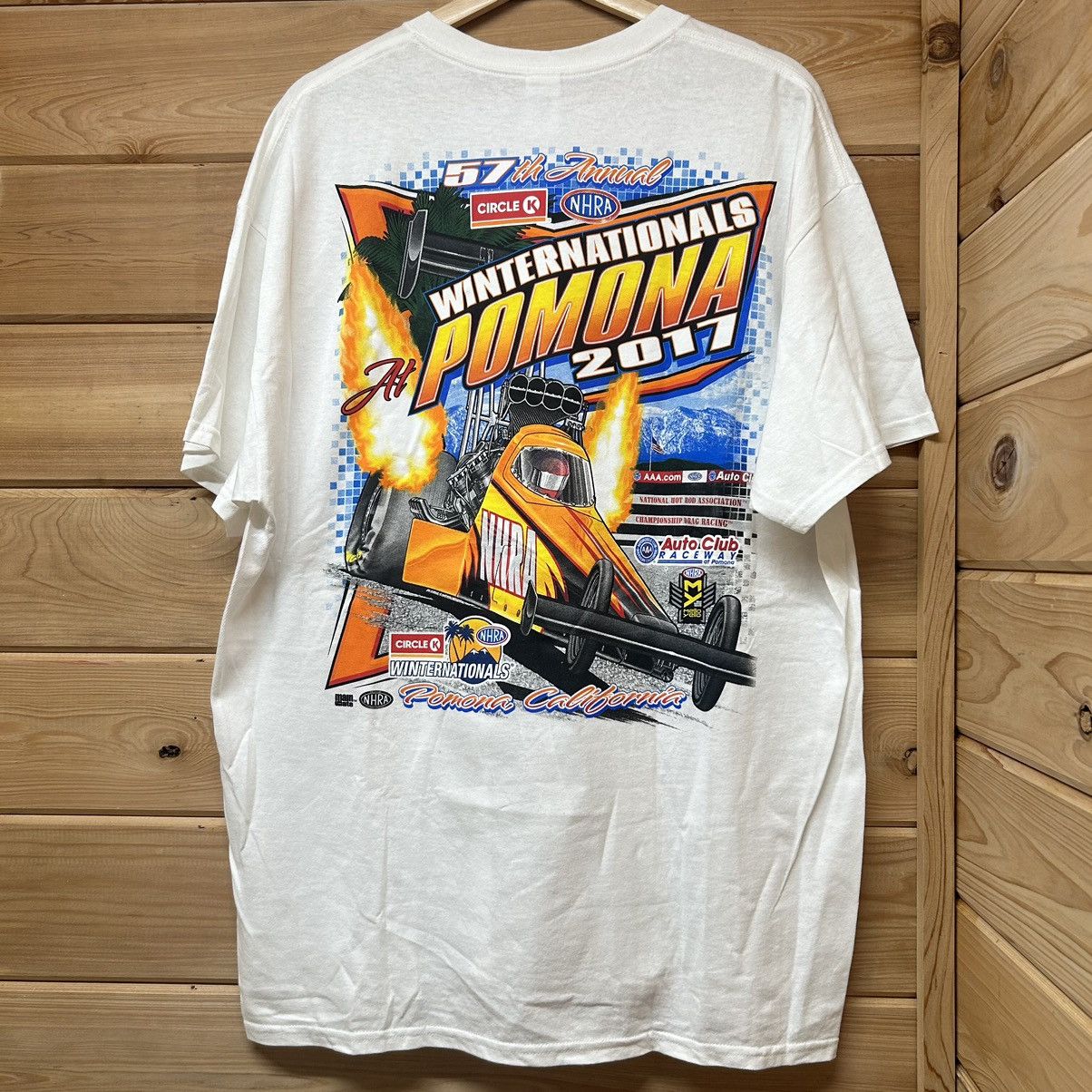 NASCAR Vintage Y2K 2000s NHRA Drag Racing Big Print T Shirt Size US XL / EU 56 / 4 - 1 Thumbnail