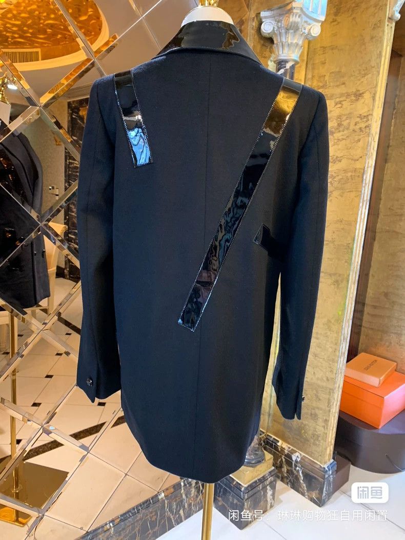 Versace Versace Wool and cashmere patchwork coat coat Size M / US 6-8 / IT 42-44 - 5 Thumbnail