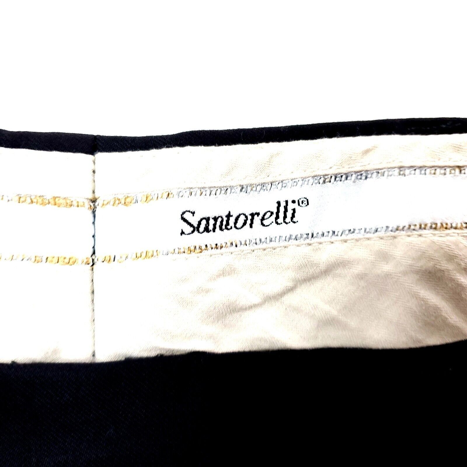 Santorelli Santorelli Luxury Serge Wool Dress Pants 43/28 Black Pleated Size 42R - 3 Thumbnail