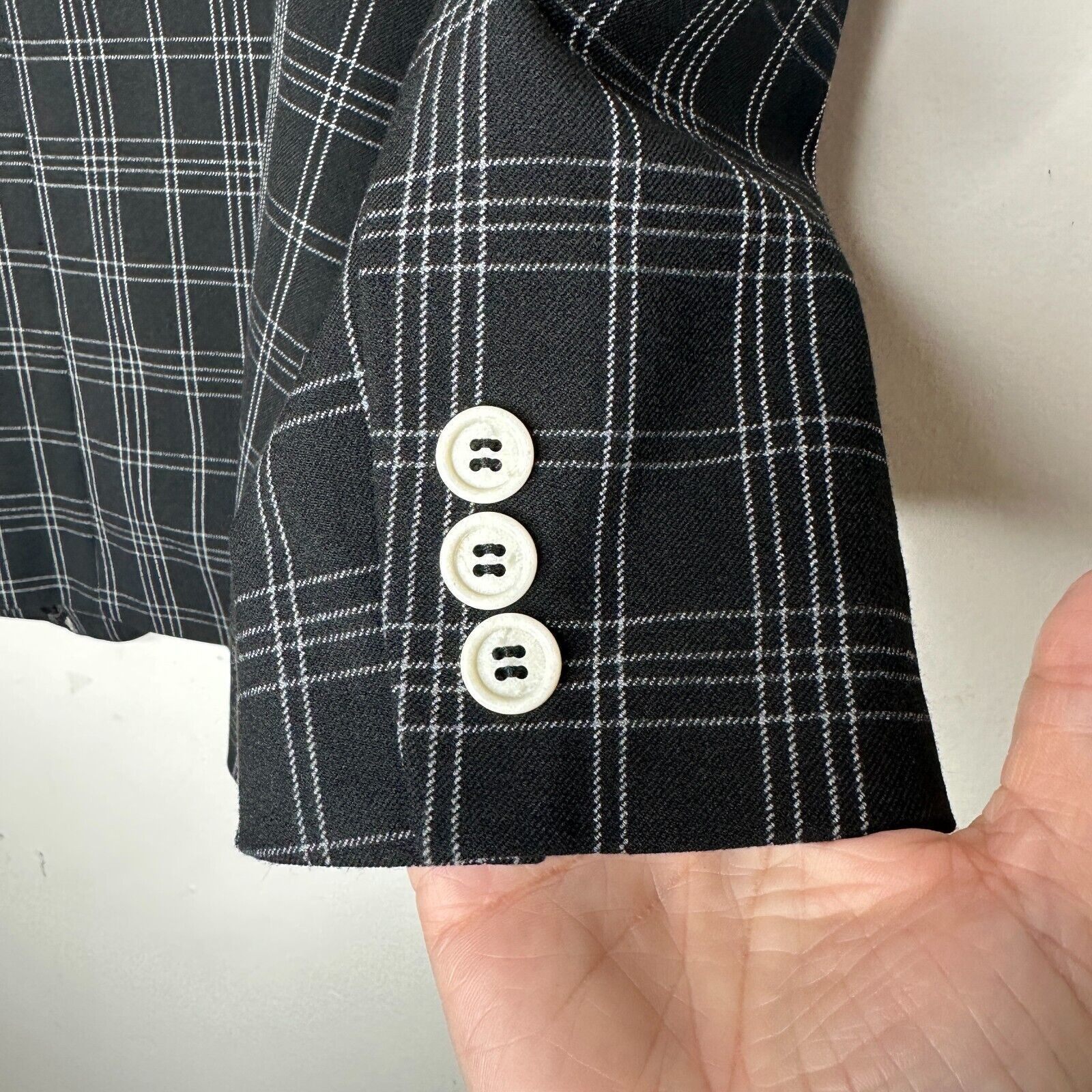 Ron Herman Ron Herman Black White Plaid 3 Button Blazer Satin Lining 5 Size M / US 6-8 / IT 42-44 - 6 Thumbnail