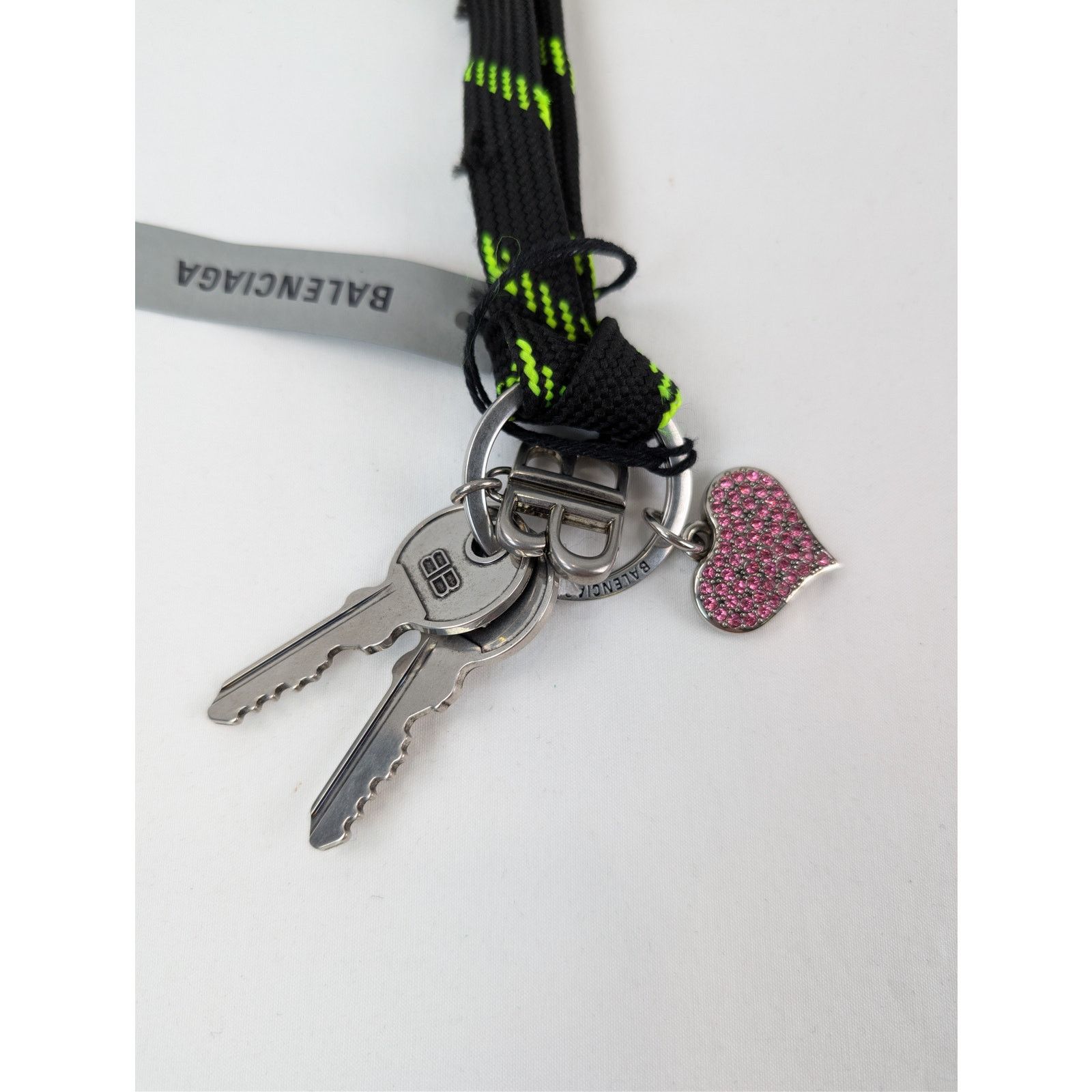 Balenciaga o1rshd1 Q:2 / Size: OS / BB Shoelace Keyring in Black Size ONE SIZE - 3 Thumbnail