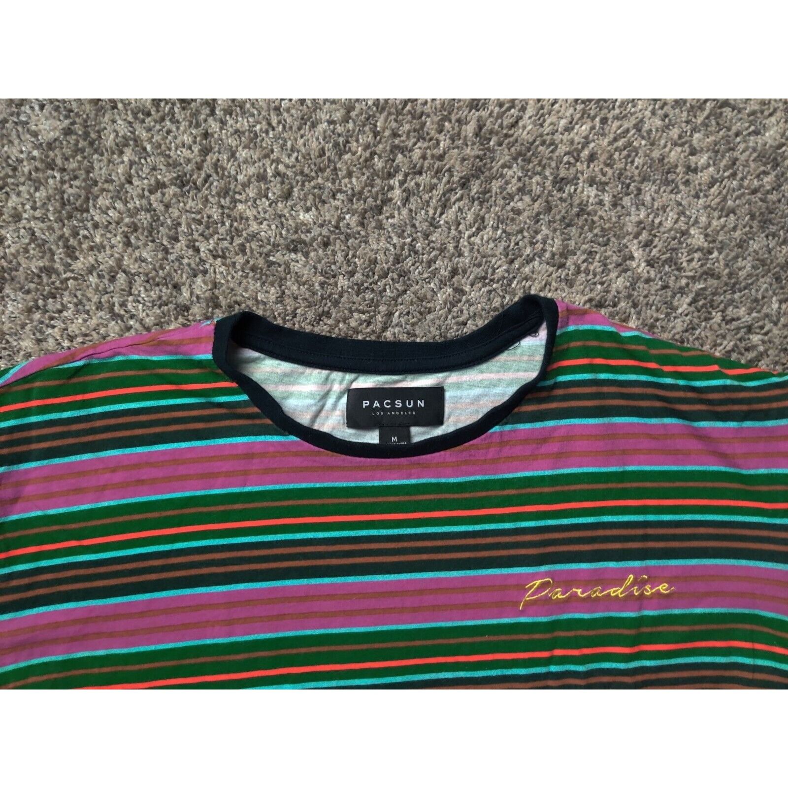 Pacsun PACSUN Shirt Adult Mens Medium Dark Pink Striped Paradise Size US M / EU 48-50 / 2 - 3 Thumbnail
