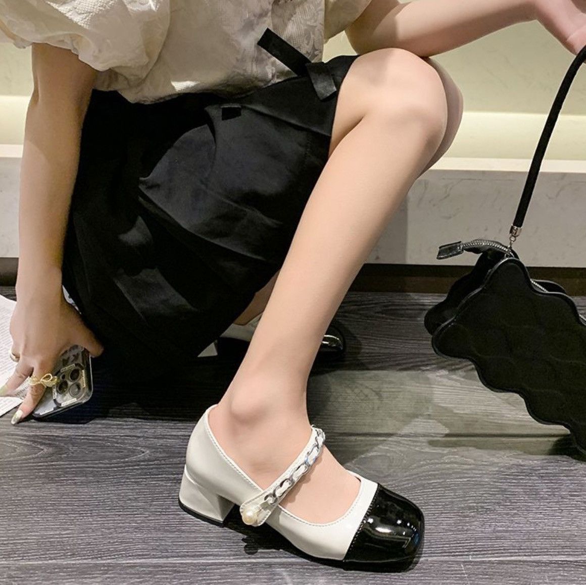 Handmade Squared low rise heels Size US 5 / IT 35 - 4 Thumbnail