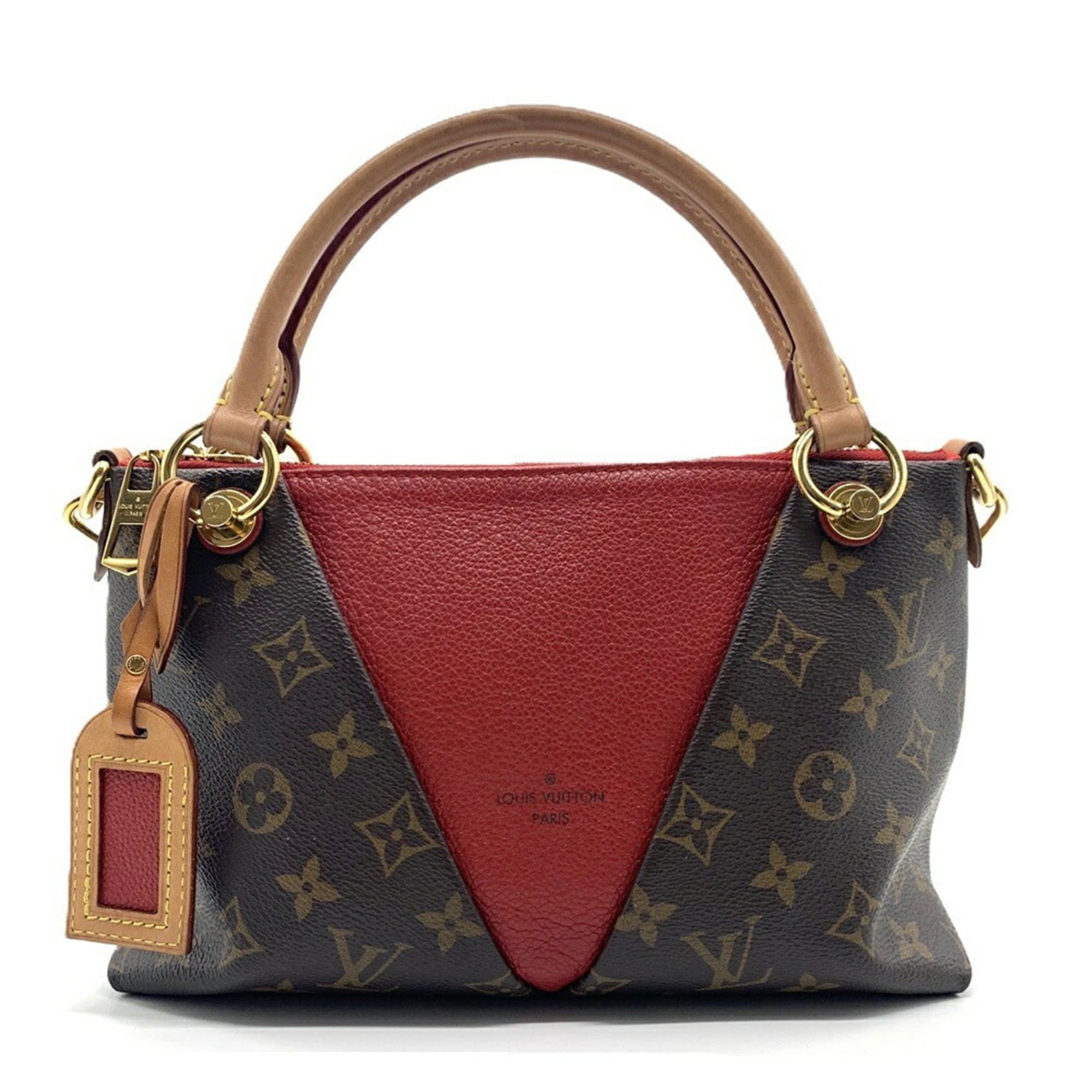 Louis Vuitton Louis Vuitton V Tote BB Monogram Bag Brown/Red M43966 Size ONE SIZE - 1 Thumbnail