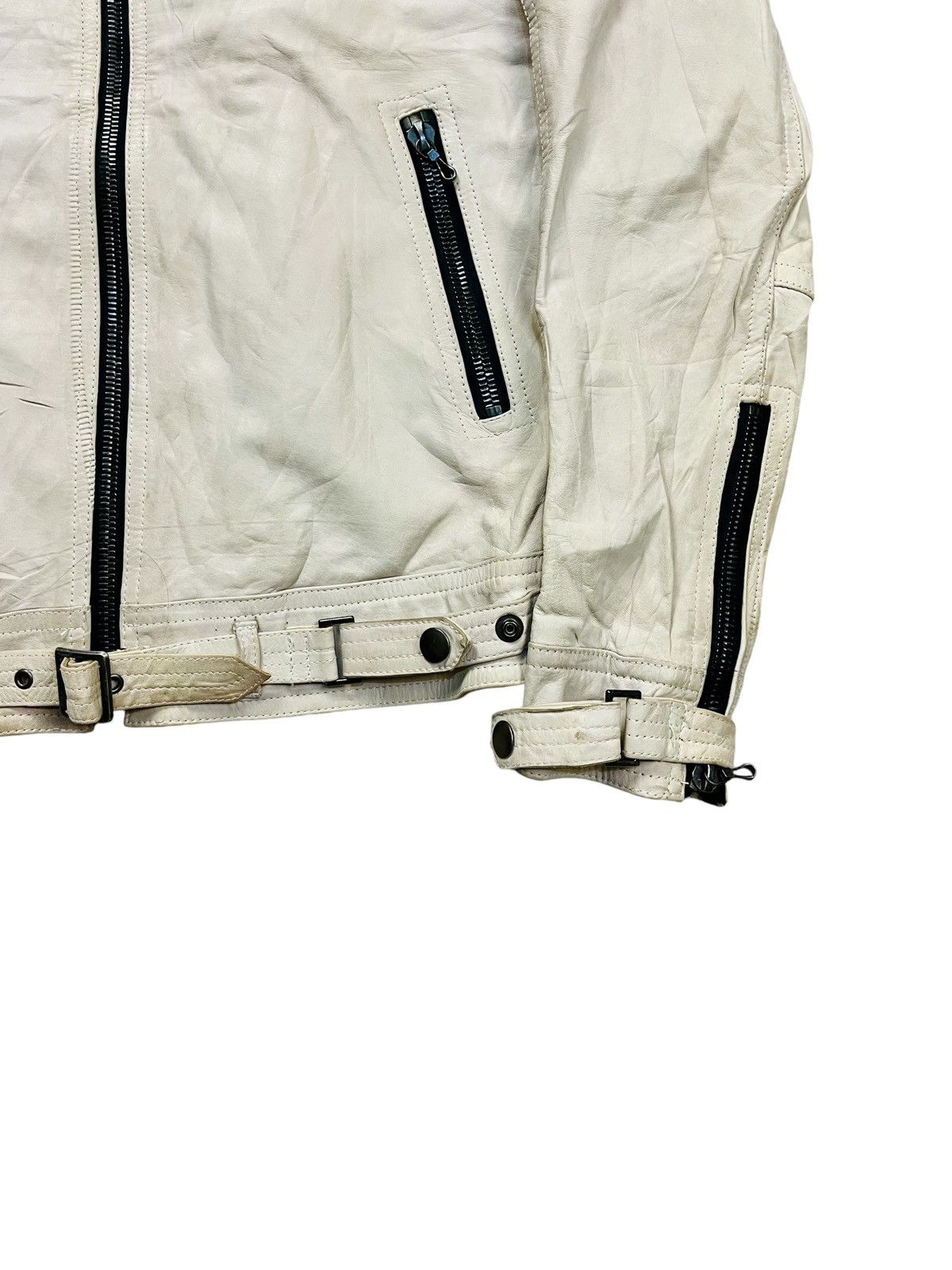 Shellac 2000s Shellac - White Cyber Rider Leather Jacket Size US M / EU 48-50 / 2 - 5 Thumbnail