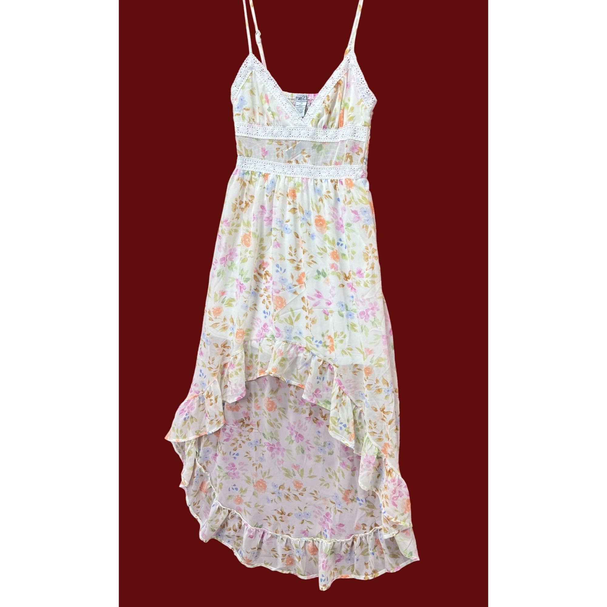rue21 Rue 21 - Women's Summer Sleeveless High Low Hem Ruffle Flora Size XS / US 0-2 / IT 36-38 - 23 Thumbnail