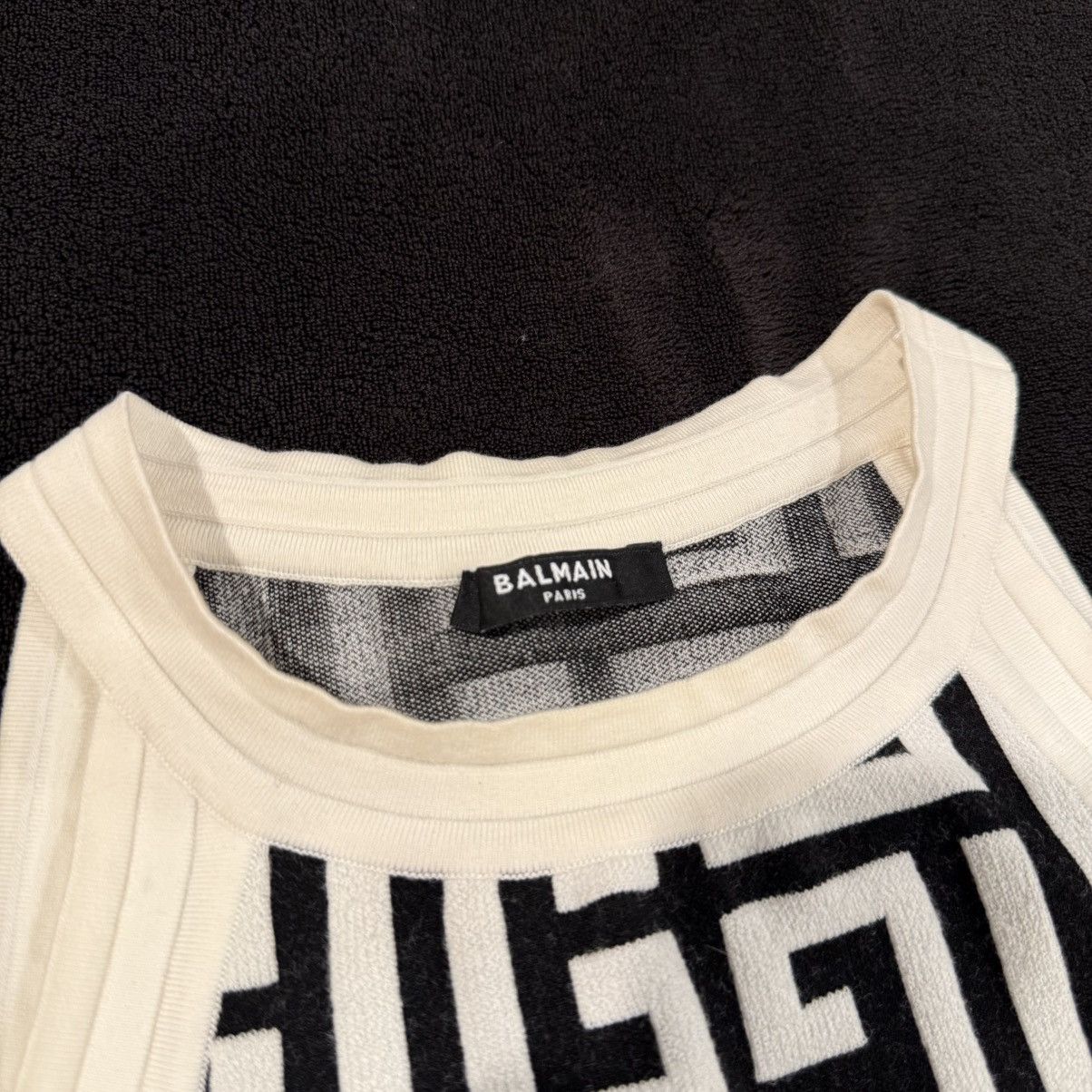 Balmain Balmain 2-piece Monogram Knitted Crop Top & High Waist Skirt Size XS / US 0-2 / IT 36-38 - 5 Thumbnail