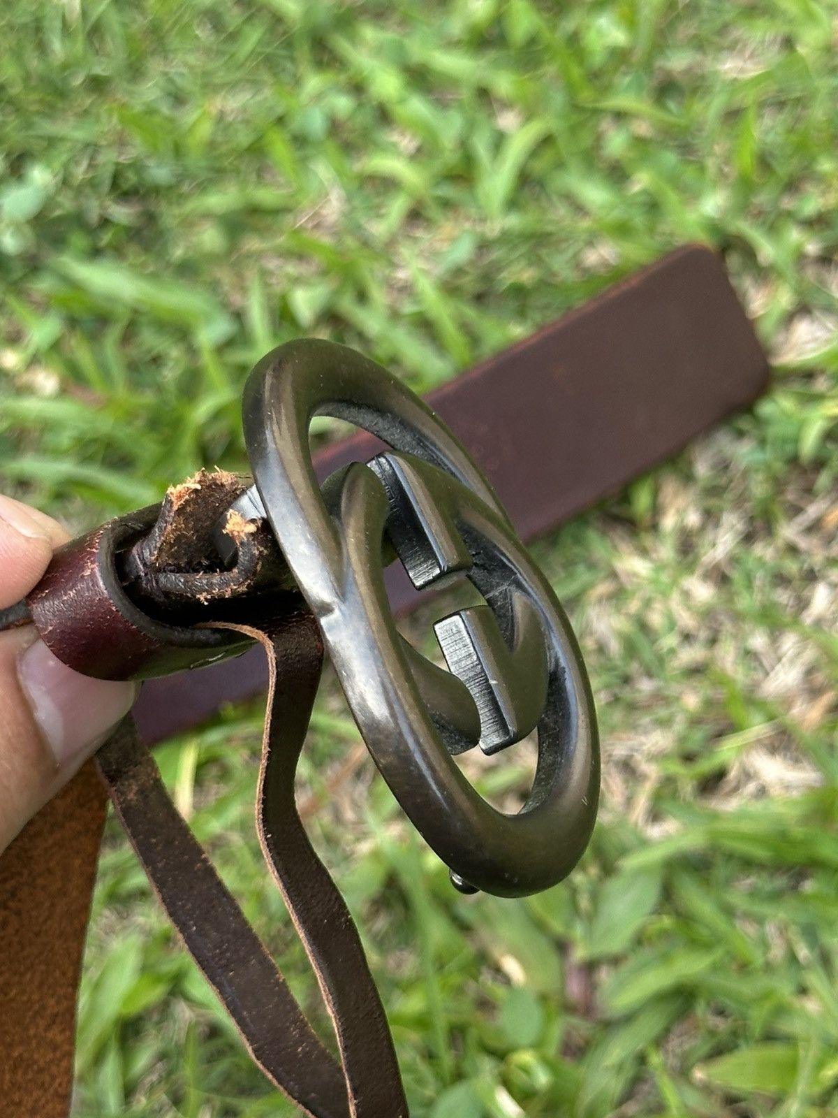 Gucci Vintage Gucci Silver Buckle Brown Leather Belt Size ONE SIZE - 11 Thumbnail