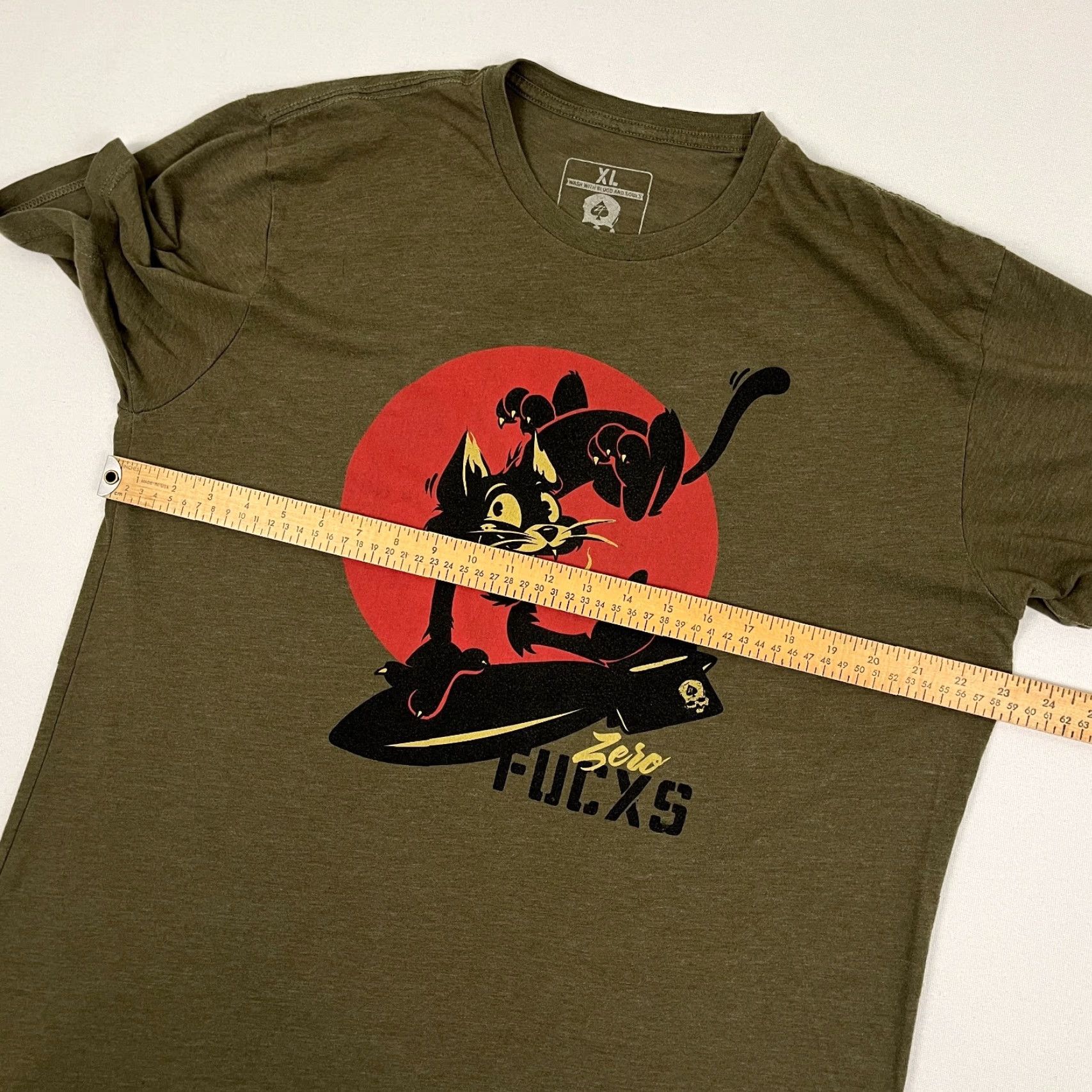 Vintage Zero Foxtrot Shirt Mens XL Green Cat Bomb Surf Military FUCXS Graphic Limited Size US XL / EU 56 / 4 - 6 Thumbnail