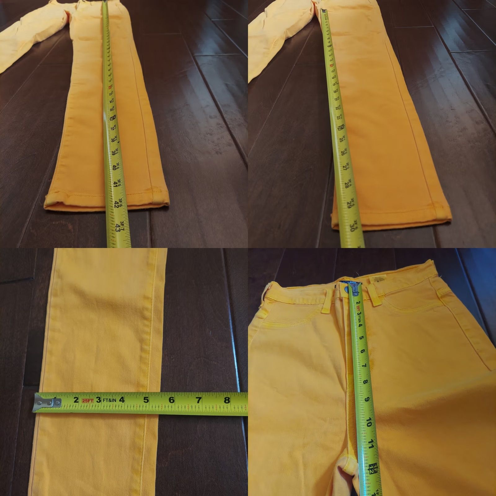 Fashion Nova Fashion Nova Jeans Women Size 7 Yellow Skinny Stretch Denim High Rise ZIP Button Solid College Juniors Womens Jeans Size 28" / US 6 / IT 42 - 8 Thumbnail