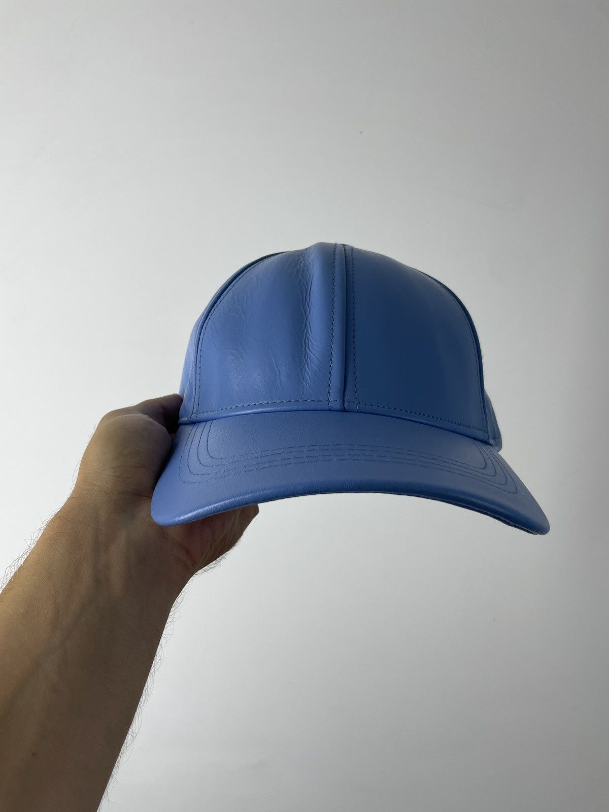 Genuine Leather Genuine Leather Vintage leather cap blue Size ONE SIZE - 8 Thumbnail