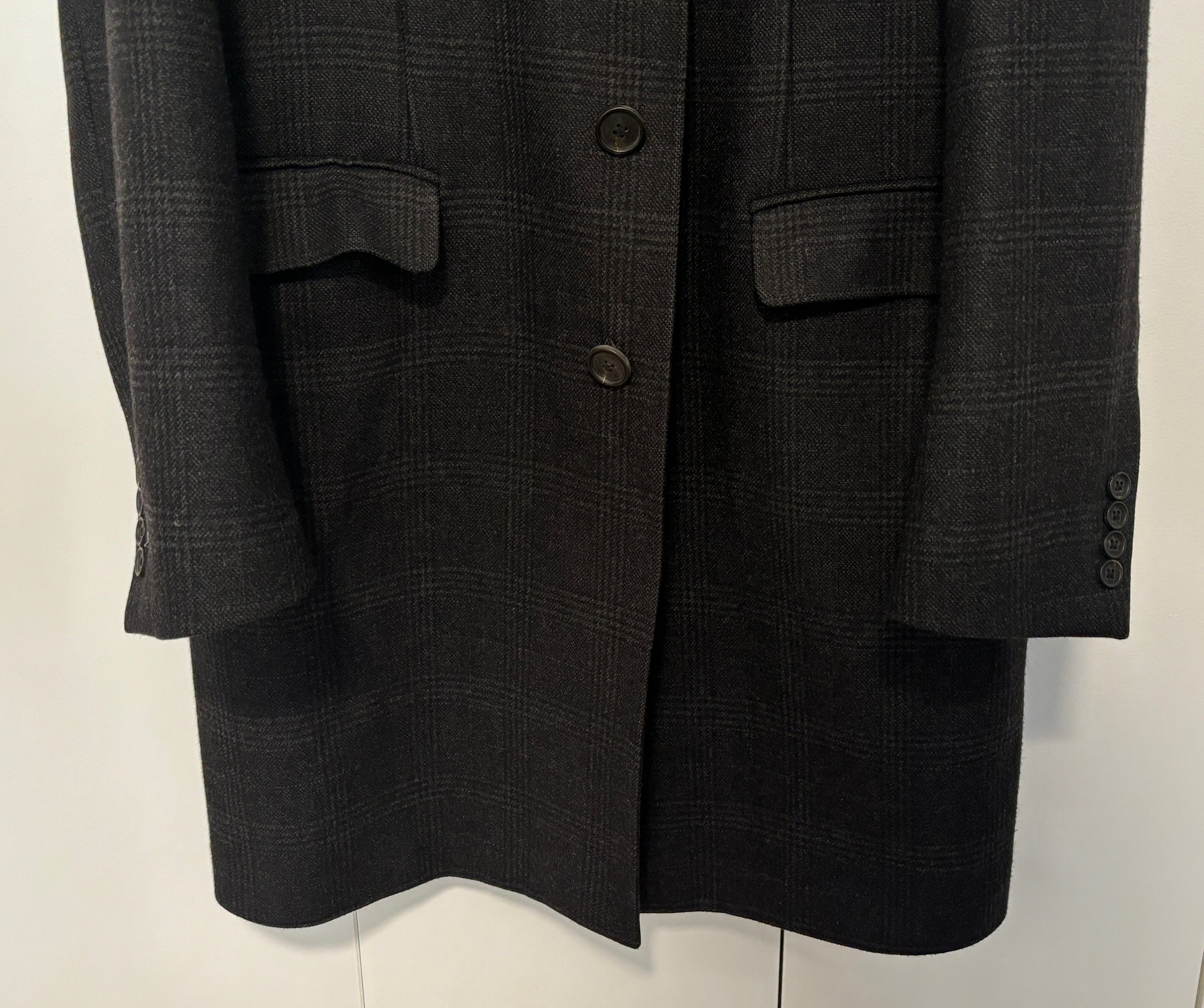 Brooks Brothers Plaid Chesterfield Overcoat Topcoat, Wool, Velvet; 38 -40 Size US M / EU 48-50 / 2 - 4 Thumbnail