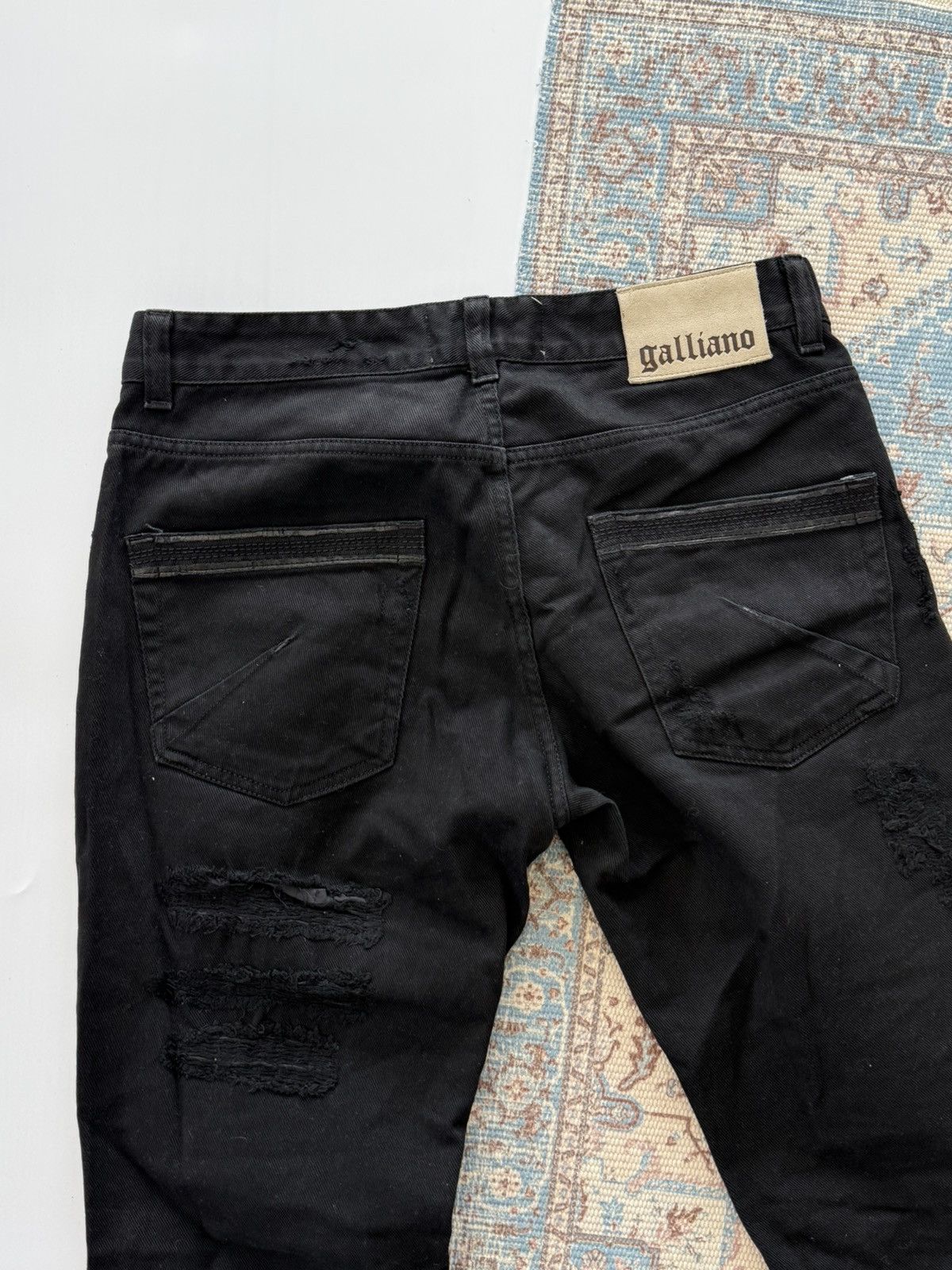 Archive 2000s John Galliano Distressed Black Vintage Jeans