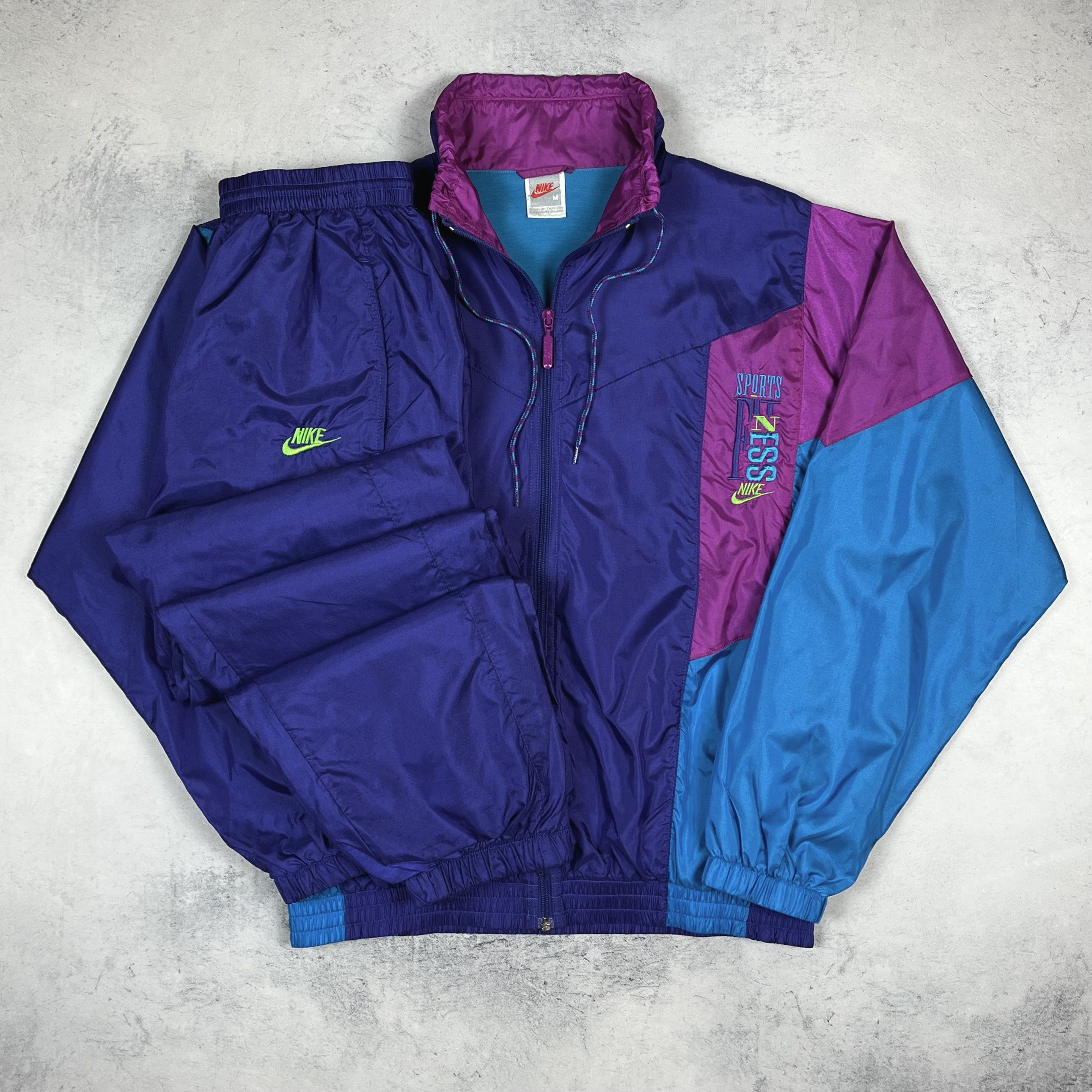 Nike Vintage Nike Nylon Retro Tracksuit Jacket+Pants 90’s Size US M / EU 48-50 / 2 - 1 Thumbnail