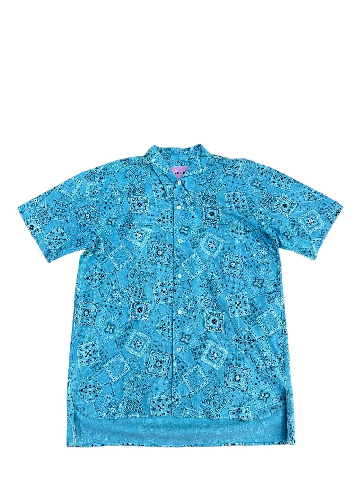 image of Ice Fire Japan Two Pocket Paisley Oversize Shirt, Men's (Size Large)