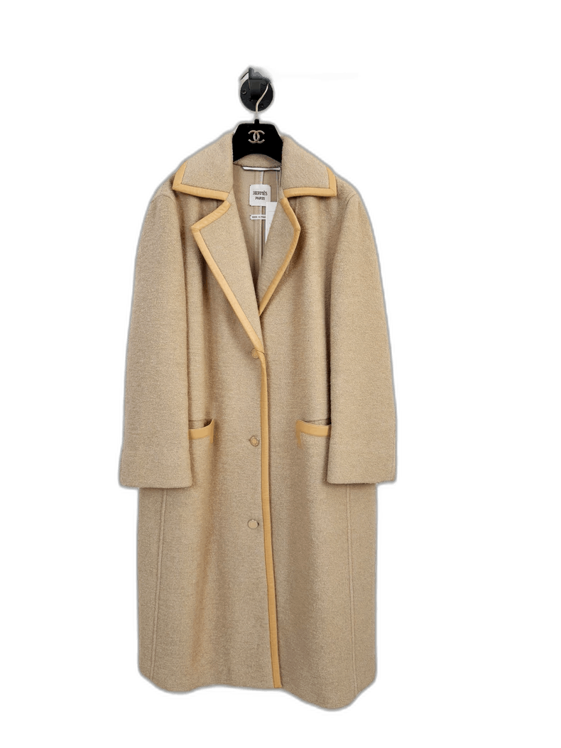 Hermes Hermes Camel Wool Coat with Yellow Trim-2506 Size XS / US 0-2 / IT 36-38 - 1 Thumbnail