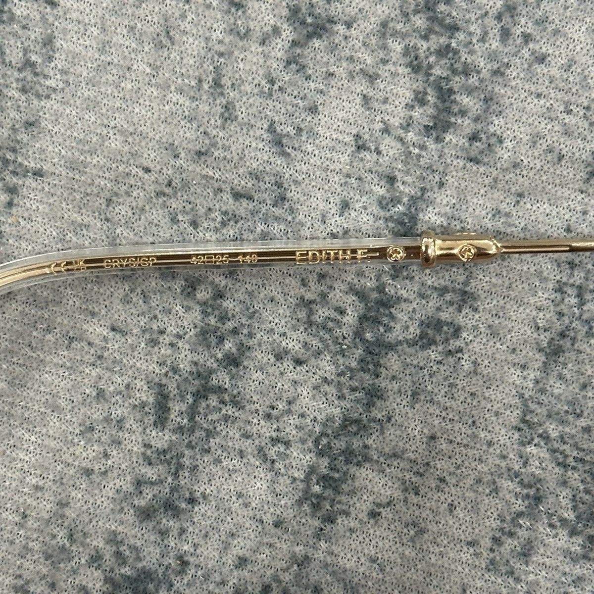 Chrome Hearts CHROME HEARTS EDITH F. CRYSTAL/GOLD PALTED EYEGLASSES Size ONE SIZE - 10 Thumbnail