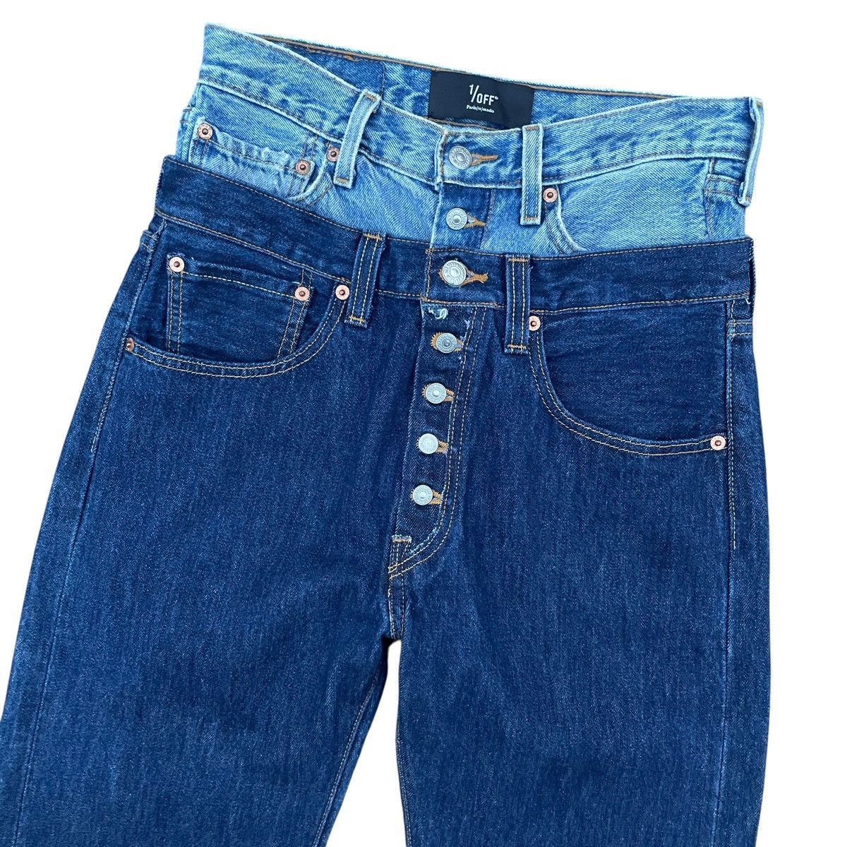 Levi's RARE 1/OFF Paris(re)made Reworked Levi's Double Jeans Size US 28 / EU 44 - 2 Thumbnail