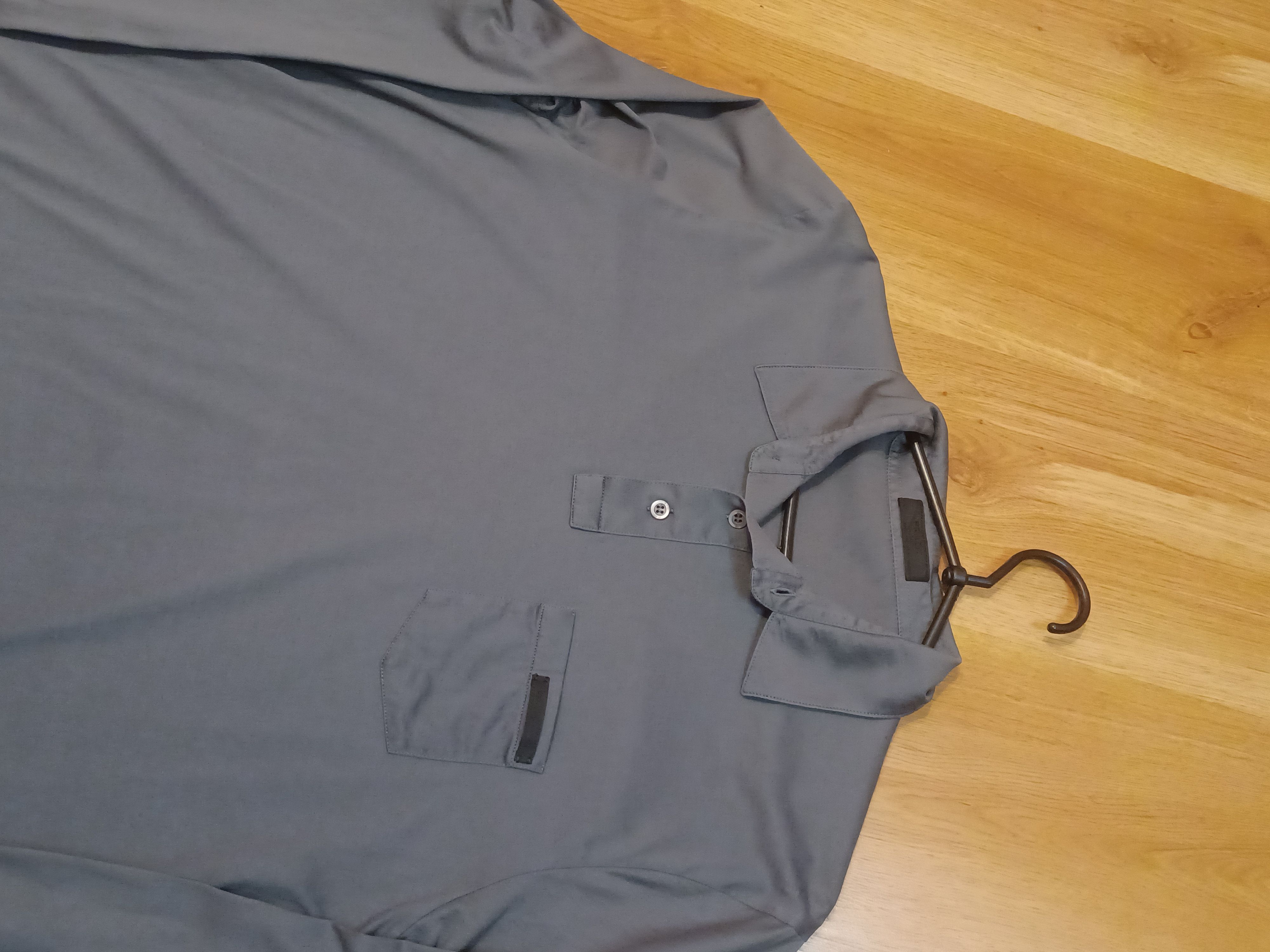 Prada Prada XL Long-sleeve Polo Shirt Logo Gray Size US XL / EU 56 / 4 - 3 Thumbnail