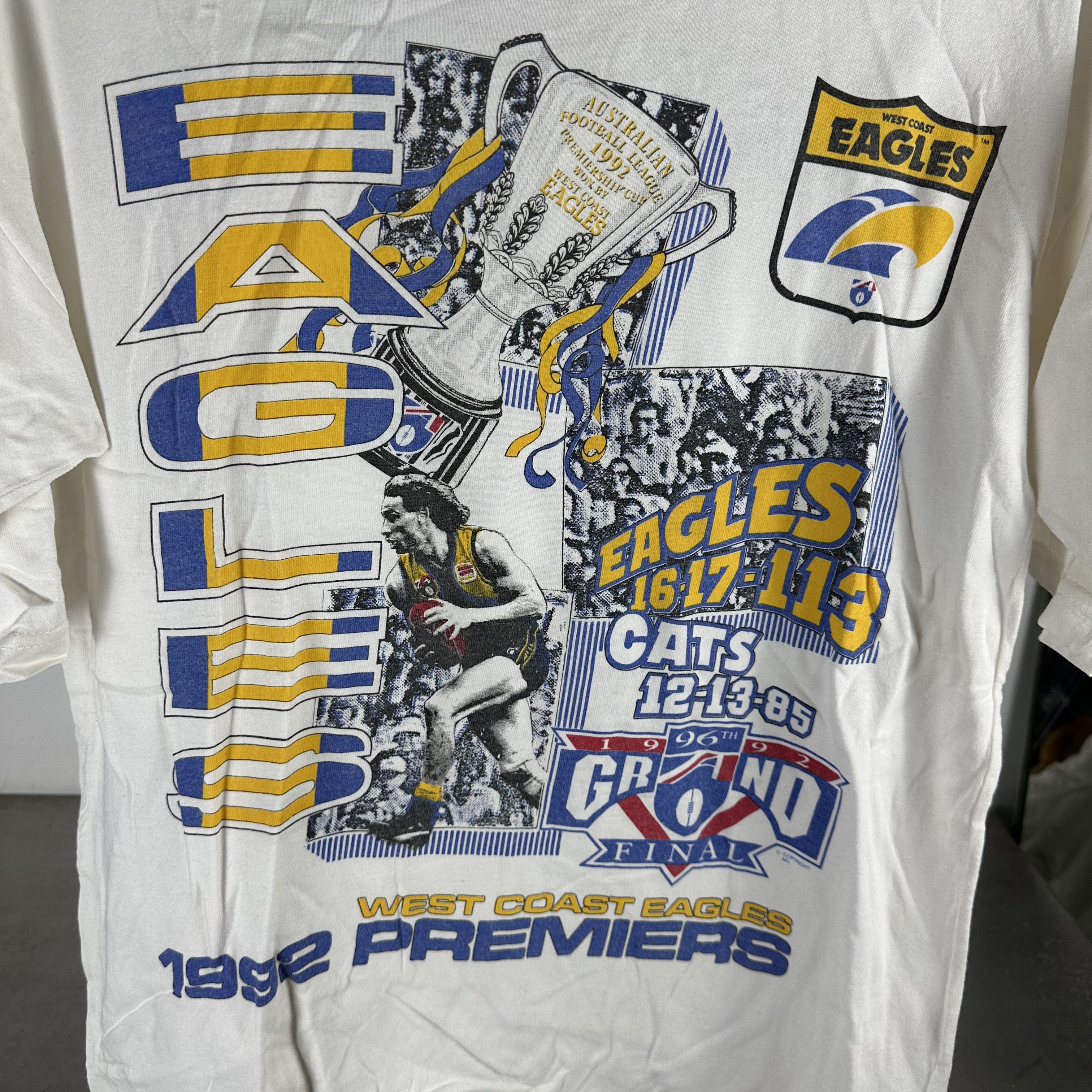 Vintage ​1992 West Coast Eagles AFL Premiers Grand Final T-shirt Size US L / EU 52-54 / 3 - 2 Thumbnail