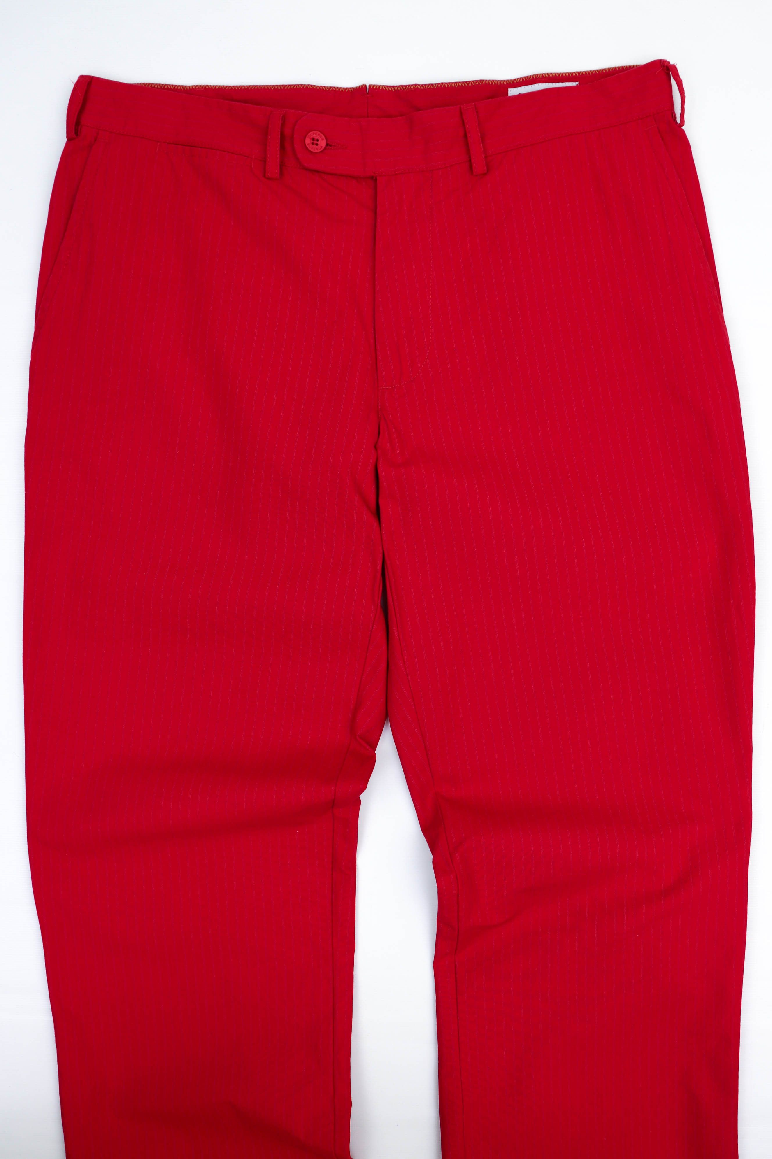 Superga Superga Vintage Micro Striped Red Cotton Trousers Pants Size US 36 / EU 52 - 3 Thumbnail
