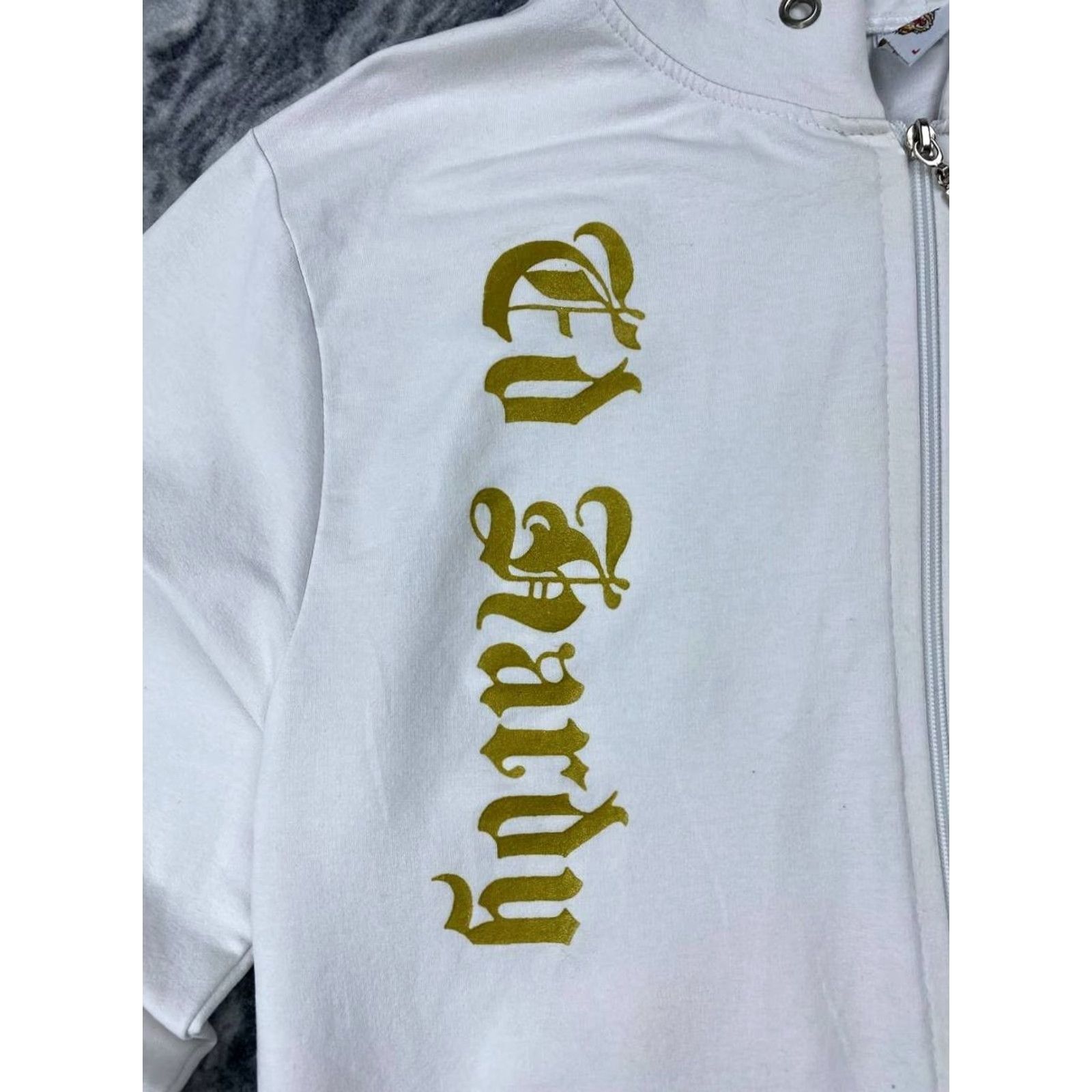 Ed Hardy VINTAGE Ed Hardy By Christian Audigier Hoodie Full Zip Logo Men L White Size US L / EU 52-54 / 3 - 6 Thumbnail