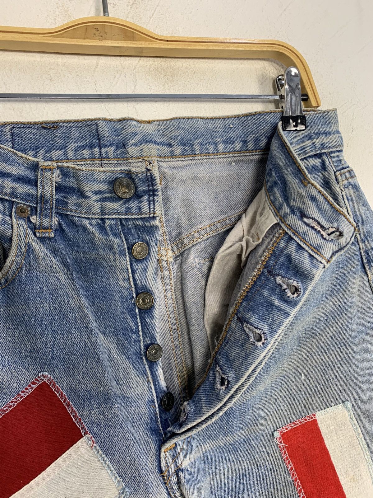 Levi's Levis Strauss Lot 501 Patchwork Indigo Denim Straight Cut Size US 30 / EU 46 - 5 Thumbnail