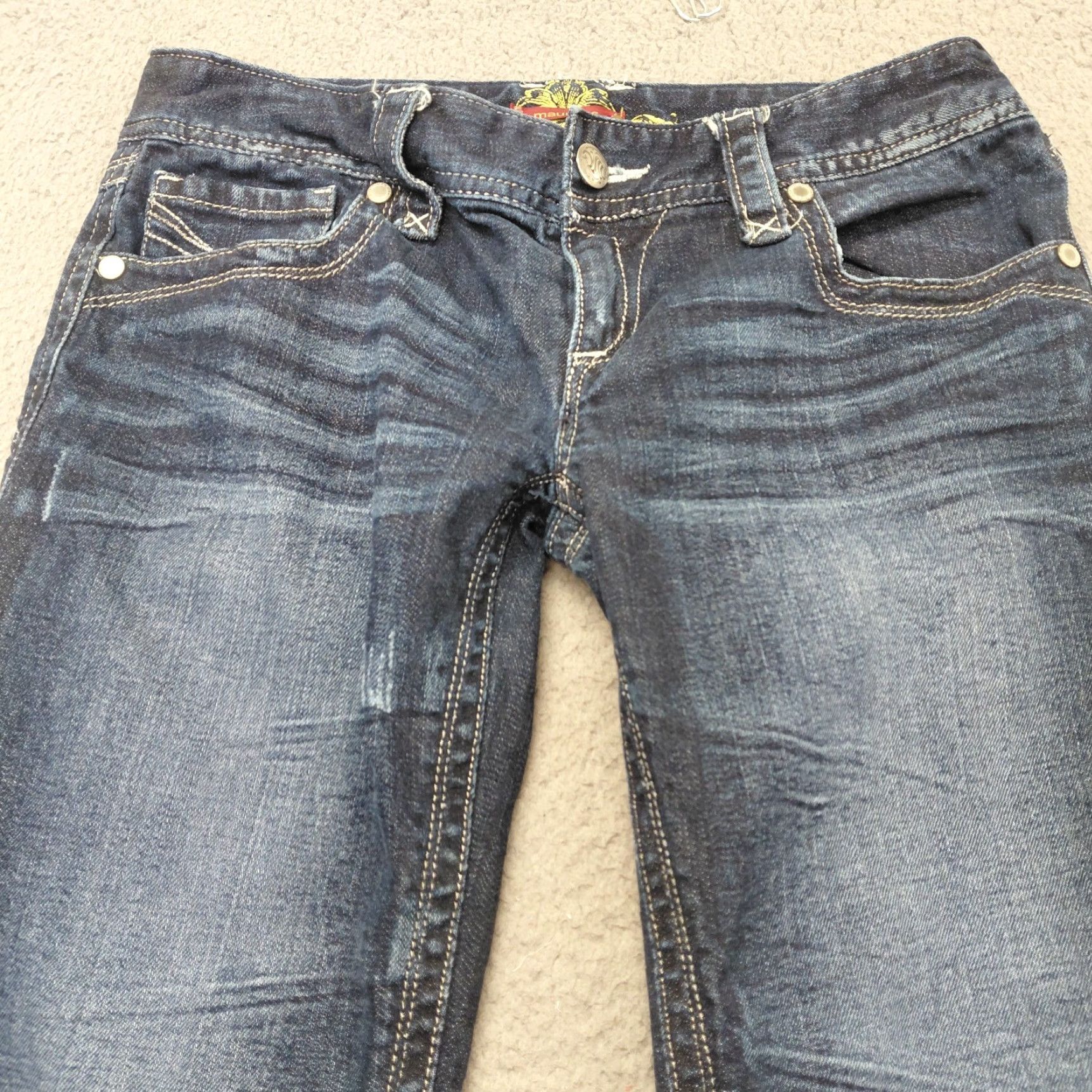Vintage MAURICES Jeans Women's Size 9/10 Blue Denim Embroidered Whiskered Hemmed READ... Jeans 9/10 Blues Womens Vintage No Size 30" / US 8 / IT 44 - 7 Thumbnail