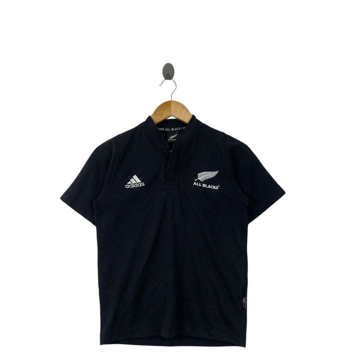 Adidas ADIDAS ALL BLACKS RUGBY New Zealand Climalite Jersey Tee Size S / US 4 / IT 40 - 4 Thumbnail