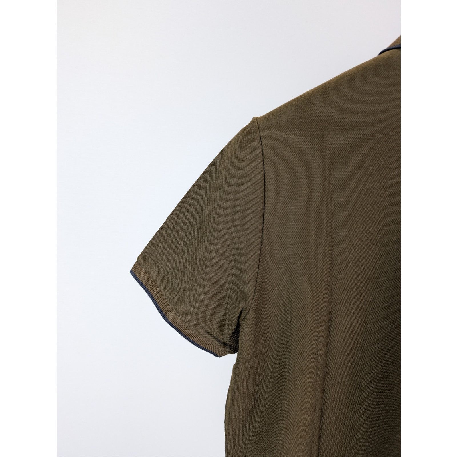 Loro Piana o1rshd1 Double Collar Cotton Piquet Polo Shirt Olive Green Size US M / EU 48-50 / 2 - 14 Thumbnail