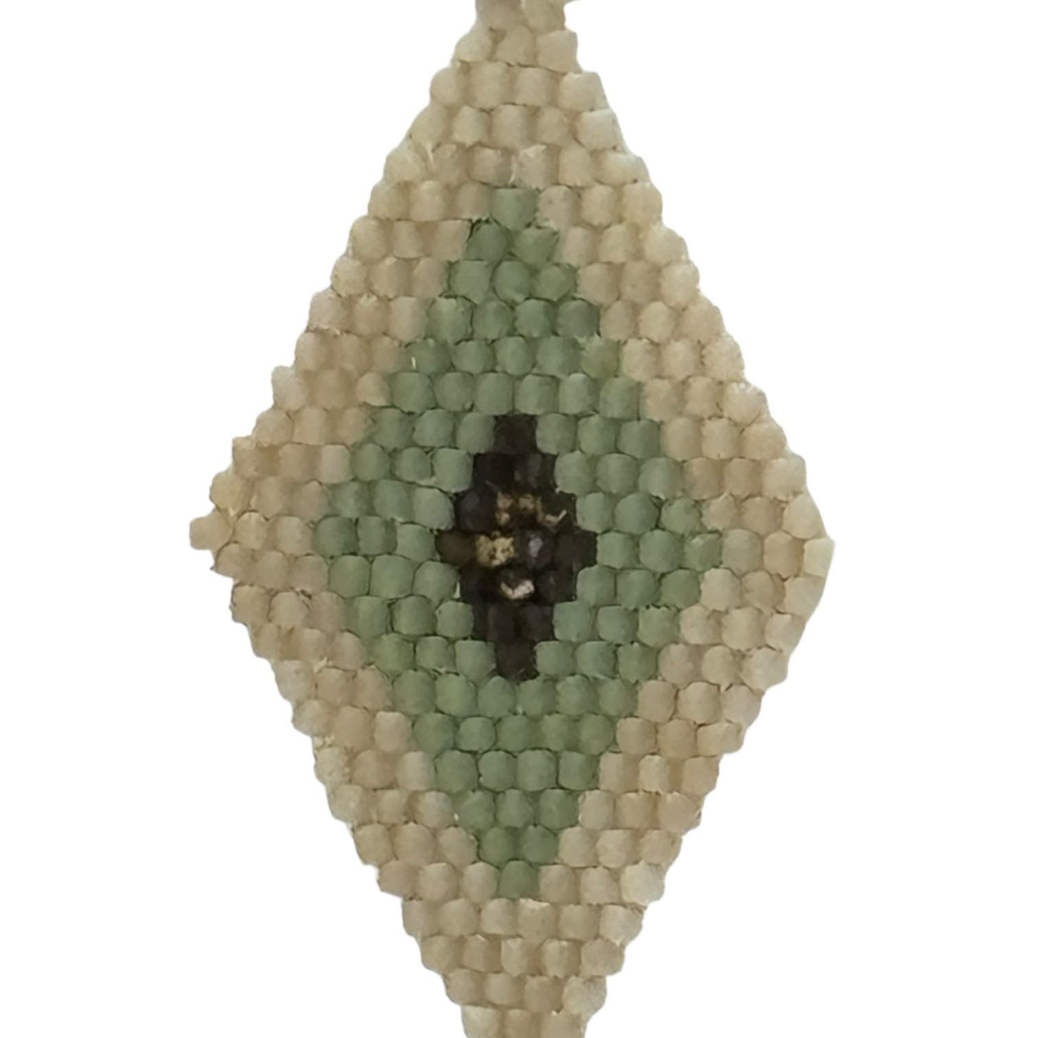 Handmade Handmade Beaded Diamond Shaped Earrings Size ONE SIZE - 2 Thumbnail