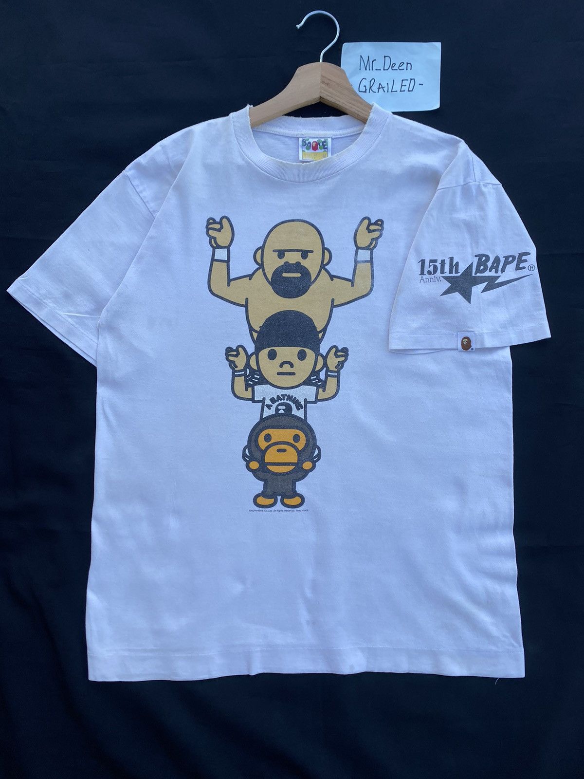 Rare SS2008 BAPE Baby Milo x Nigo 15th Anniversary Tshirt