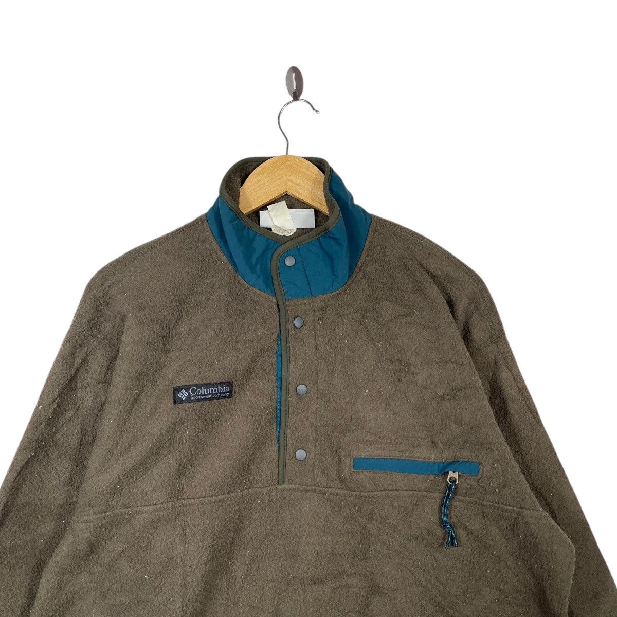 Columbia Vintage Columbia Fleece Pullover Snap Neck USA Made Brown Size US M / EU 48-50 / 2 - 2 Thumbnail