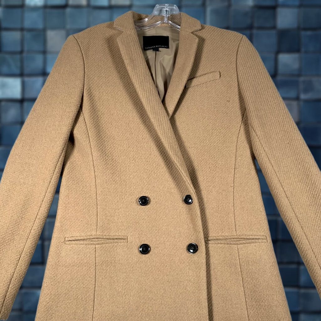 Banana Republic Banana Republic Blazer Womens 0 Beige Wool Blend Double Breasted Suit Jacket Size XS / US 0-2 / IT 36-38 - 1 Thumbnail