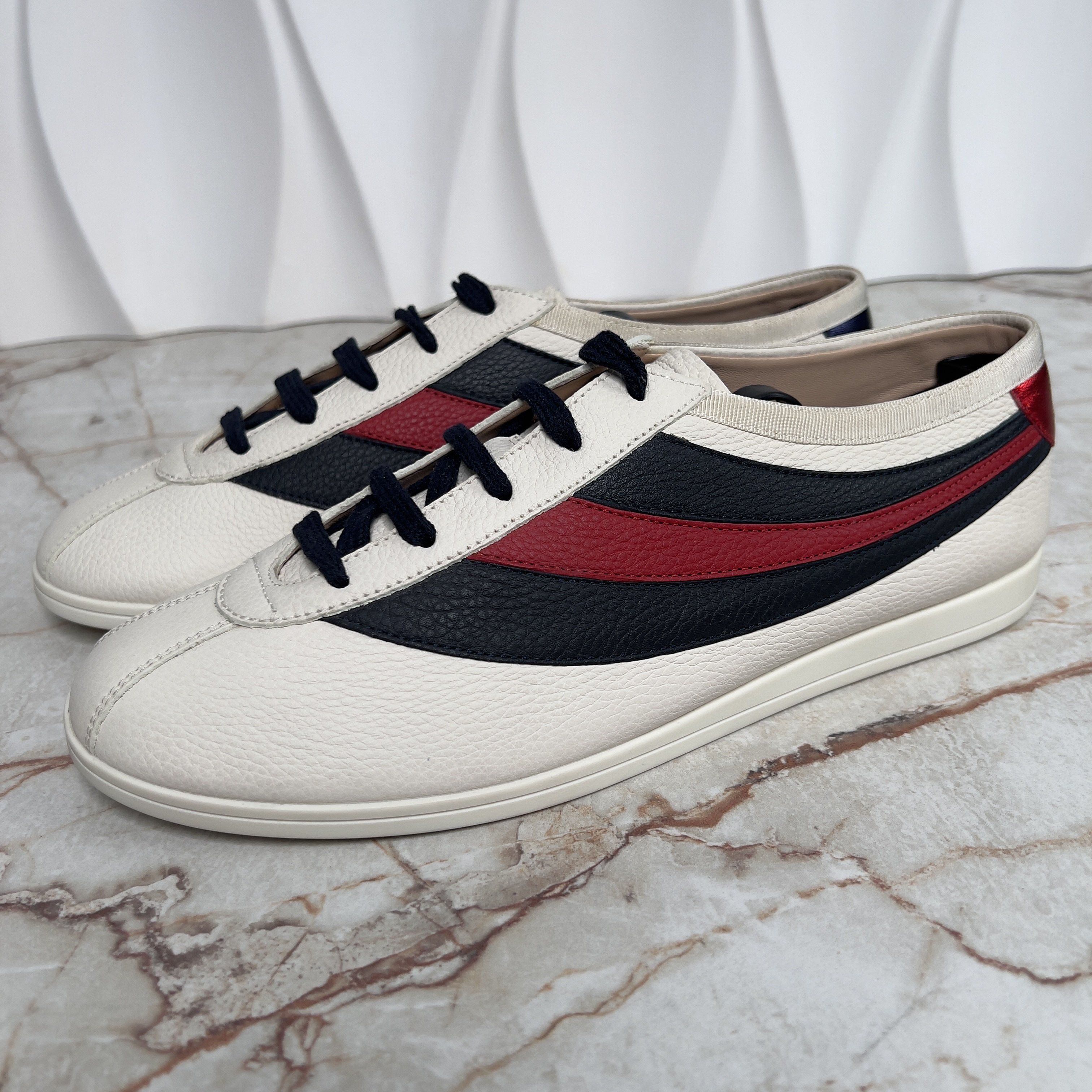 Gucci Falacer Hebron Web Bee Embroidery Sneakers Leather Size US 7.5 / EU 40-41 - 2 Thumbnail